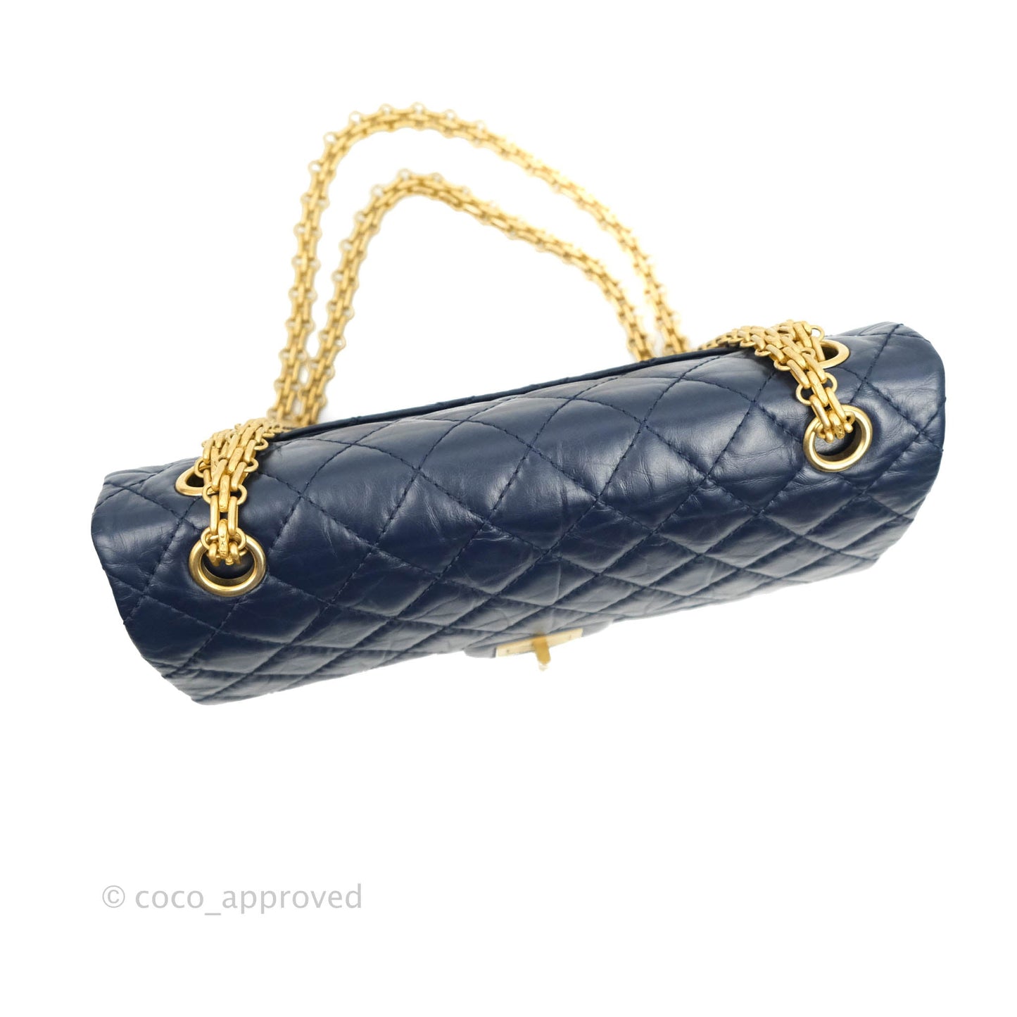Chanel Reissue Quilted Navy Aged Calfskin Aged Gold Hardware 225