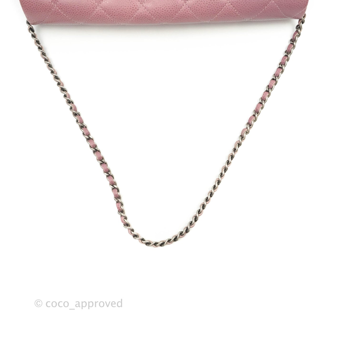 Chanel Quilted Clutch with Chain Pink Mauve Caviar Ruthenium Hardware