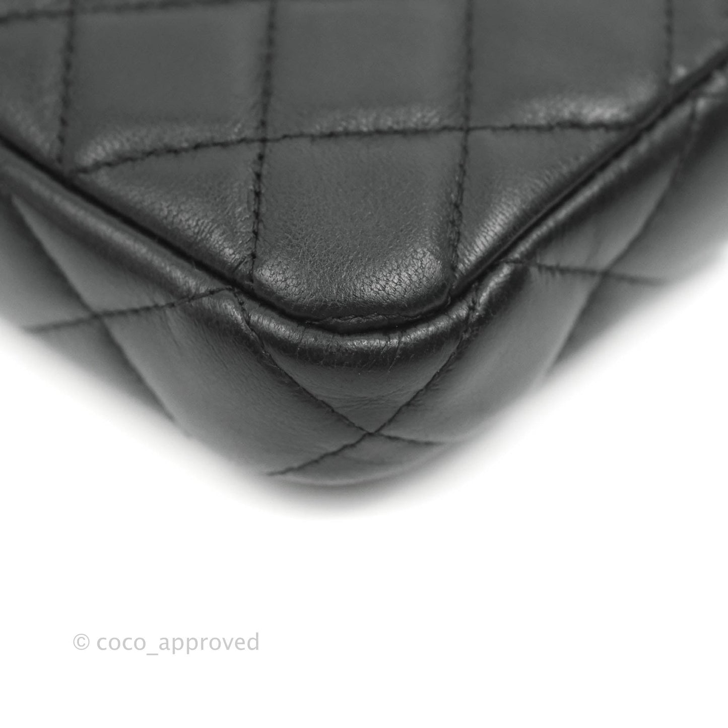 Chanel Classic Small Clutch With Chain Black Lambskin Silver Hardware