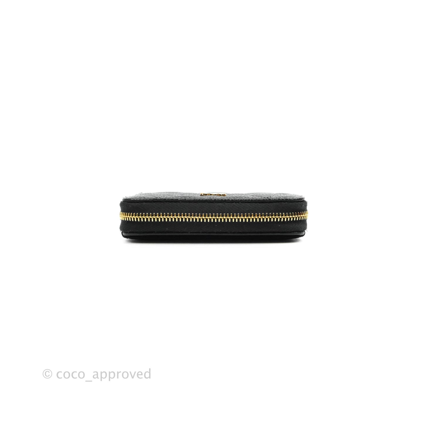 Chanel Classic Zipped Coin Purse Black Caviar Gold Hardware