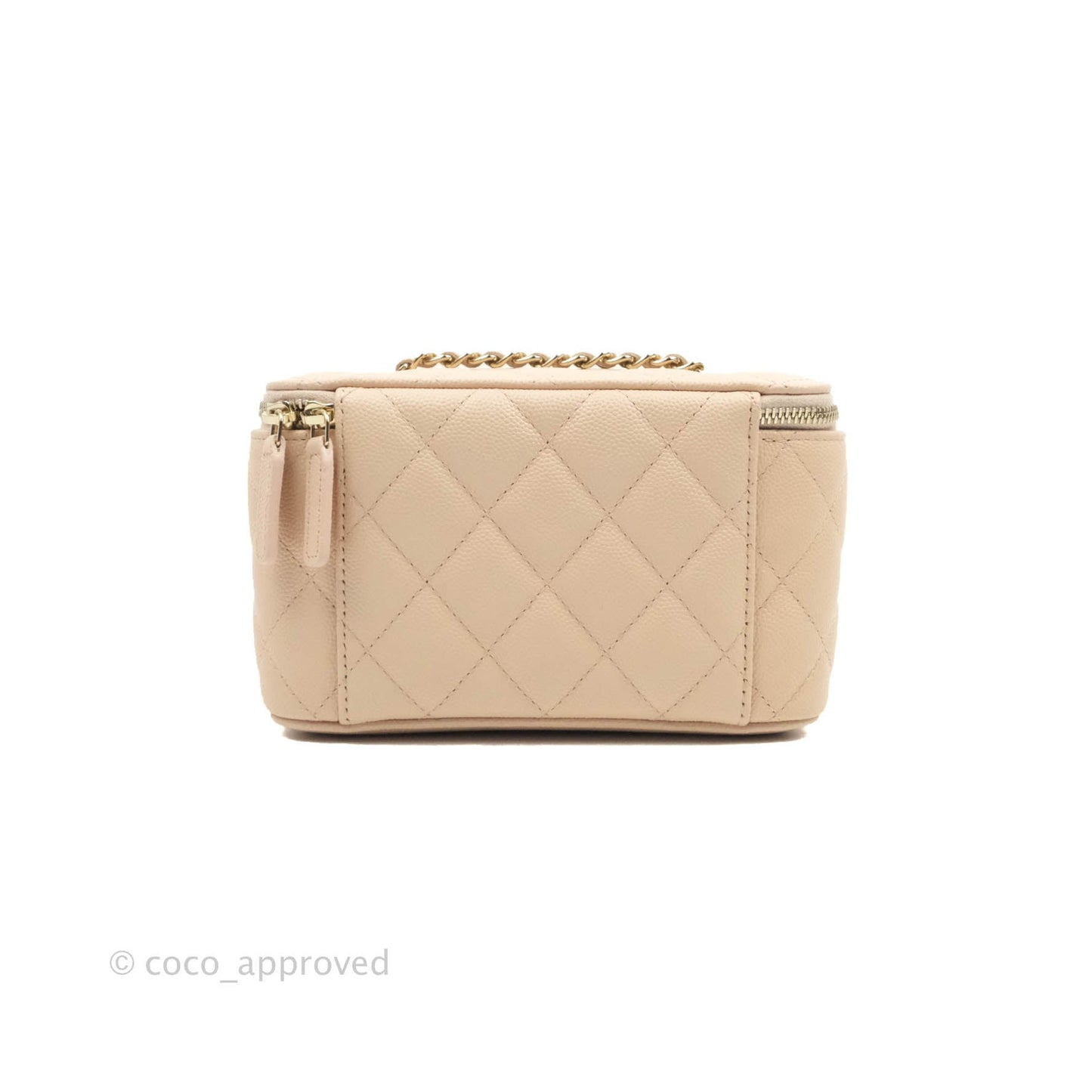 Chanel Classic Vanity Rectangular Light Beige Caviar Gold Hardware 22C