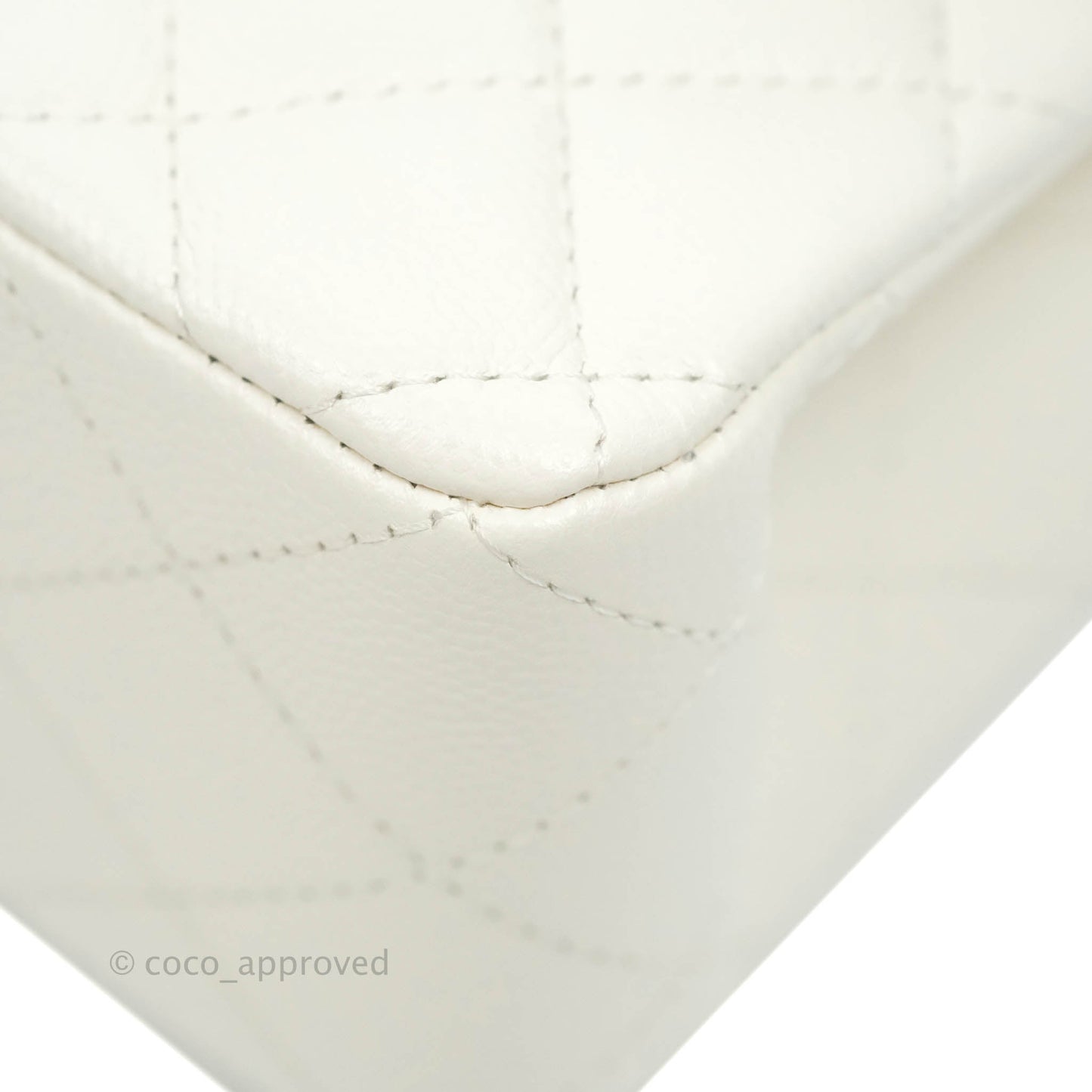 Chanel Classic Quilted Small S/M Flap White Caviar Gold Hardware