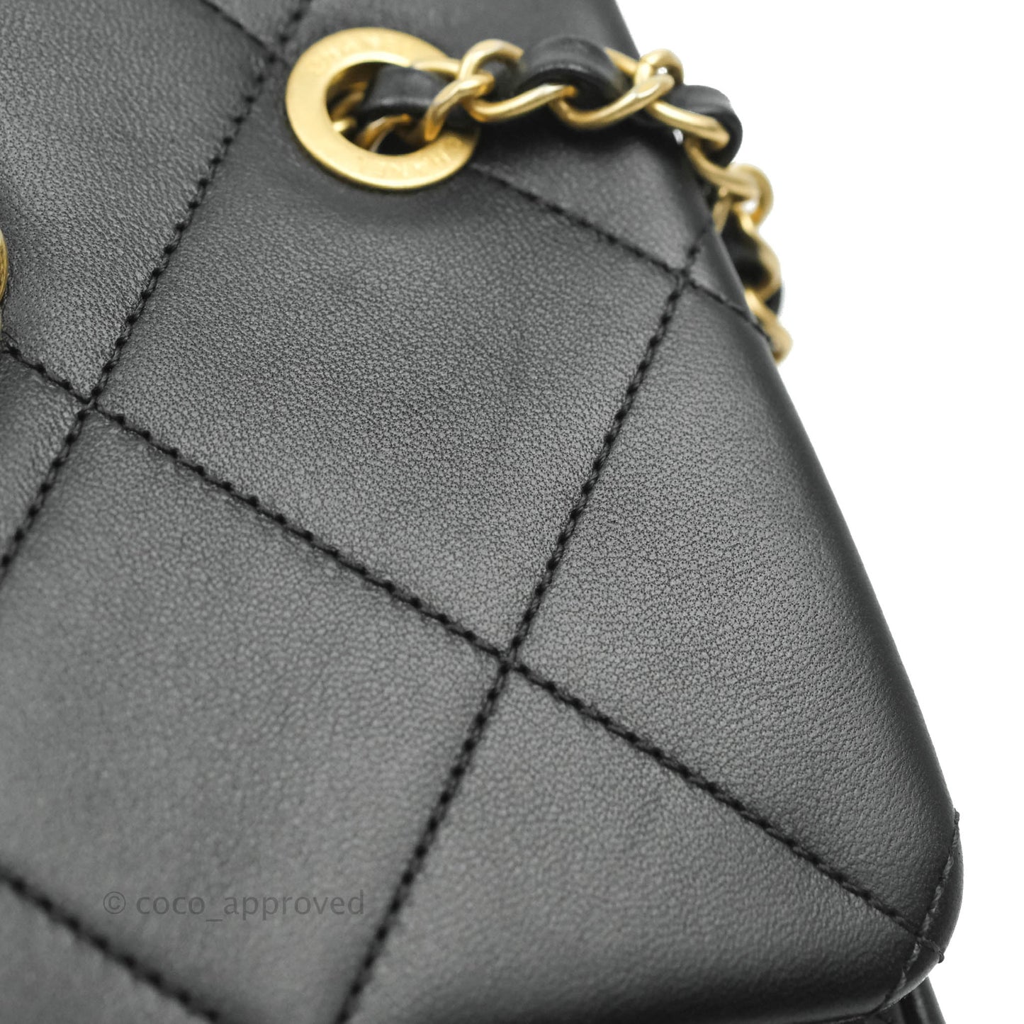 Chanel A Real Catch Quilted Flap Bag Black Aged Gold Hardware