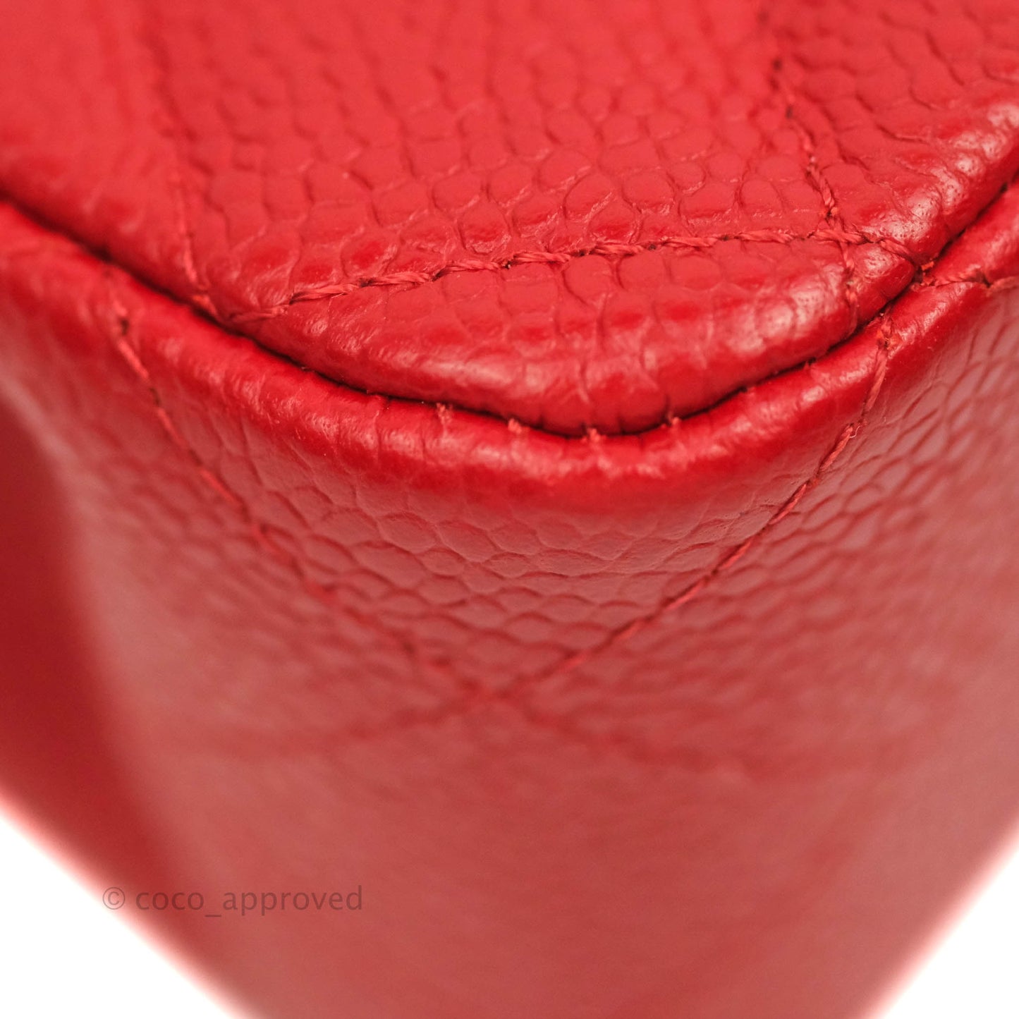 Chanel Classic M/L Medium Double Flap Red Caviar Silver Hardware