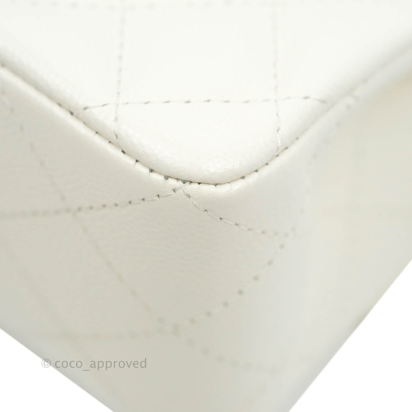 Chanel Classic Quilted Small S/M Flap White Caviar Gold Hardware