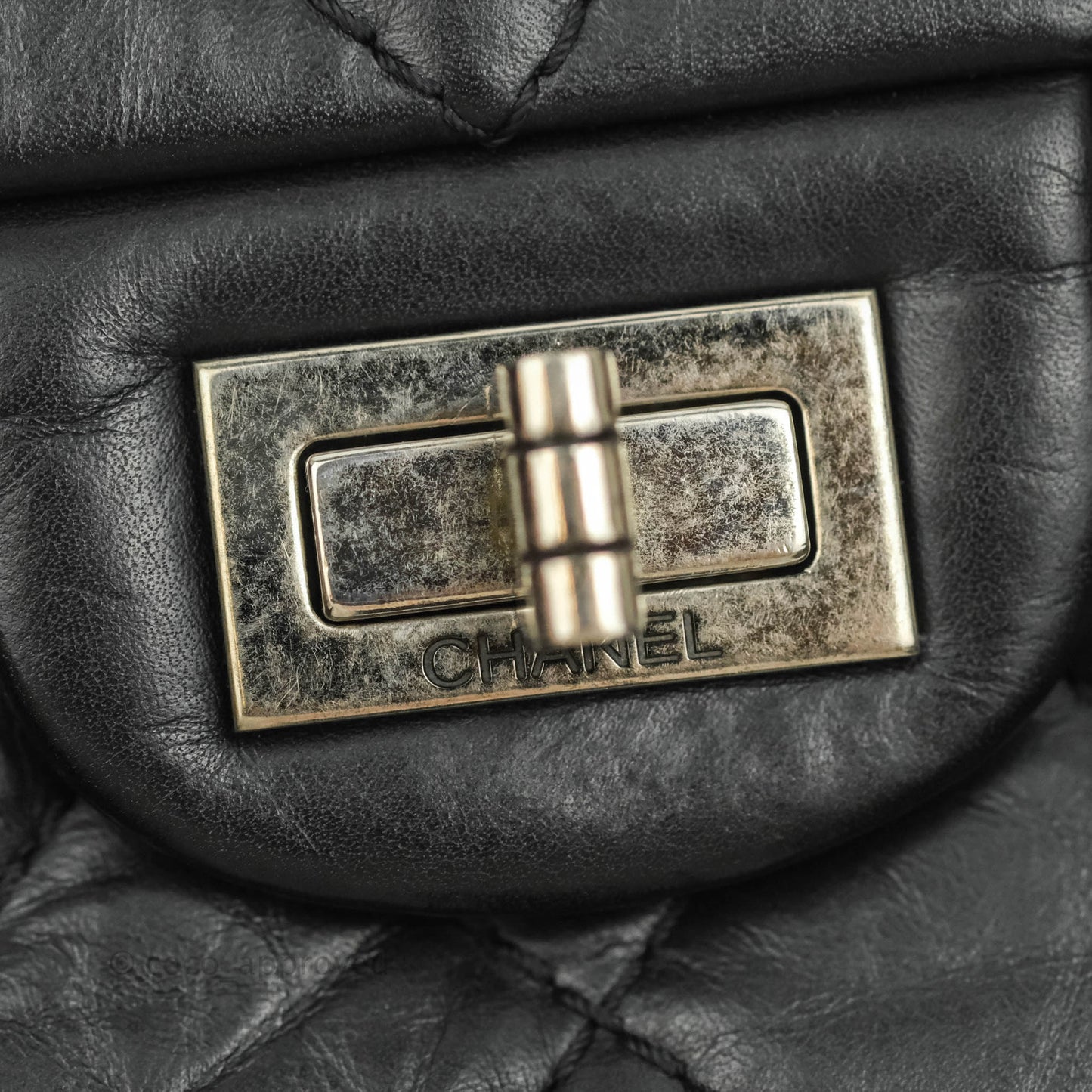 Chanel Quilted Reissue 226 Flap Black Aged Calfskin Ruthenium Hardware