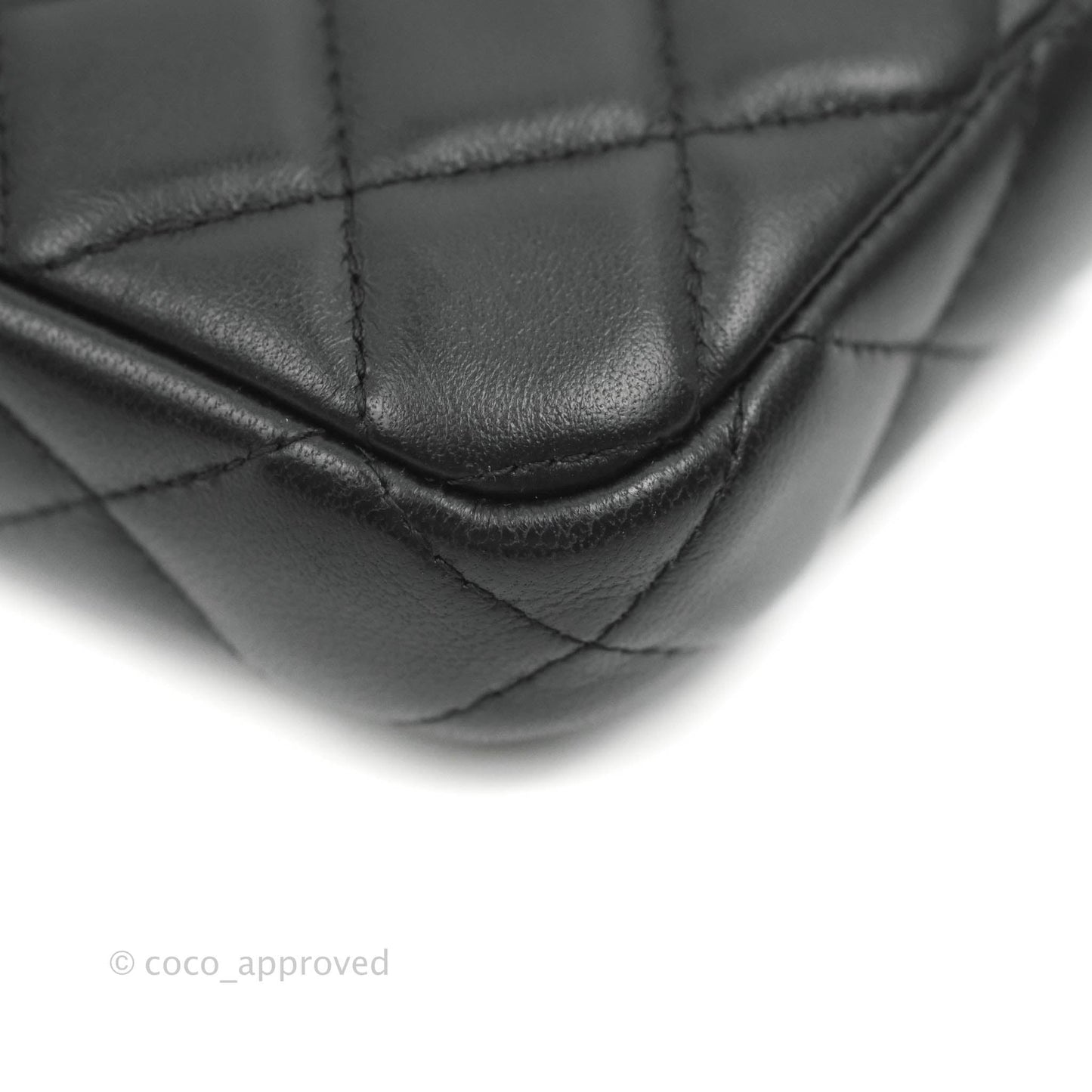 Chanel Classic Small Clutch With Chain Black Lambskin Silver Hardware