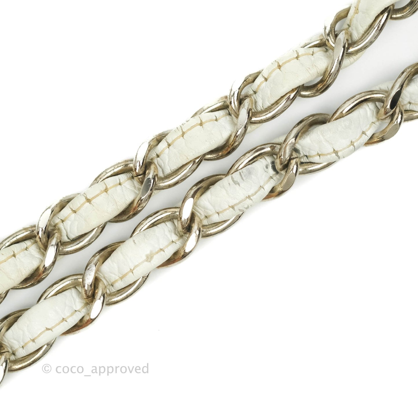 Chanel Vintage Medium Classic Quilted Diana Flap Bag White Caviar Silver Hardware