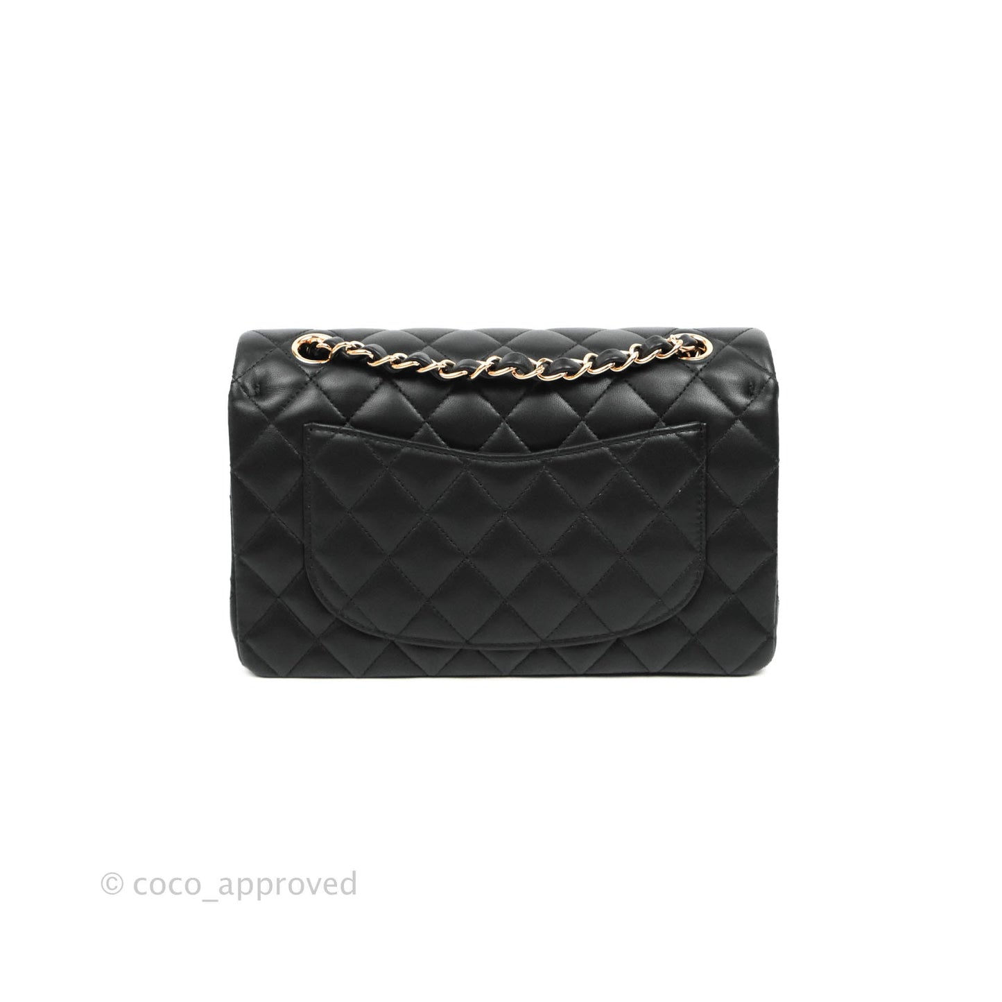 Chanel Classic Small S/M Flap Black Lambskin Rose Pink-Gold Hardware