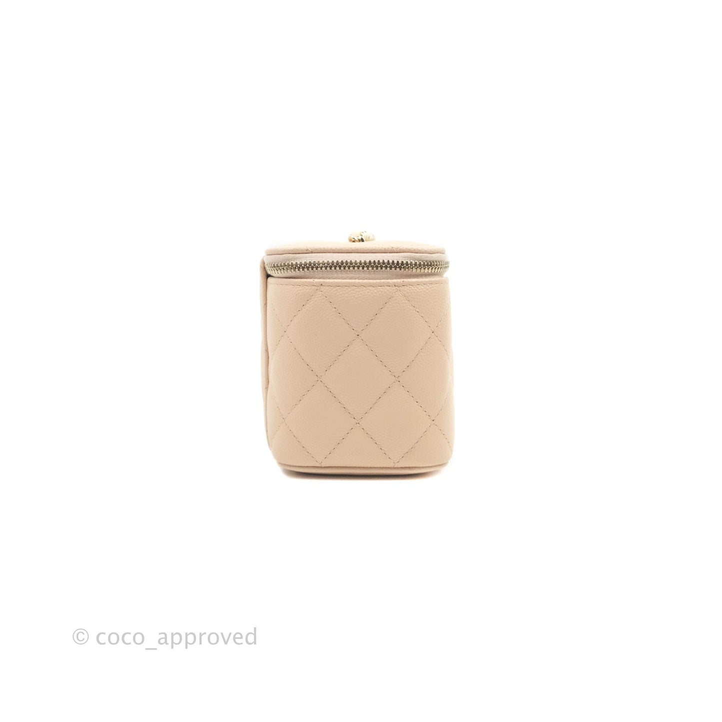 Chanel Classic Vanity Rectangular Light Beige Caviar Gold Hardware 22C