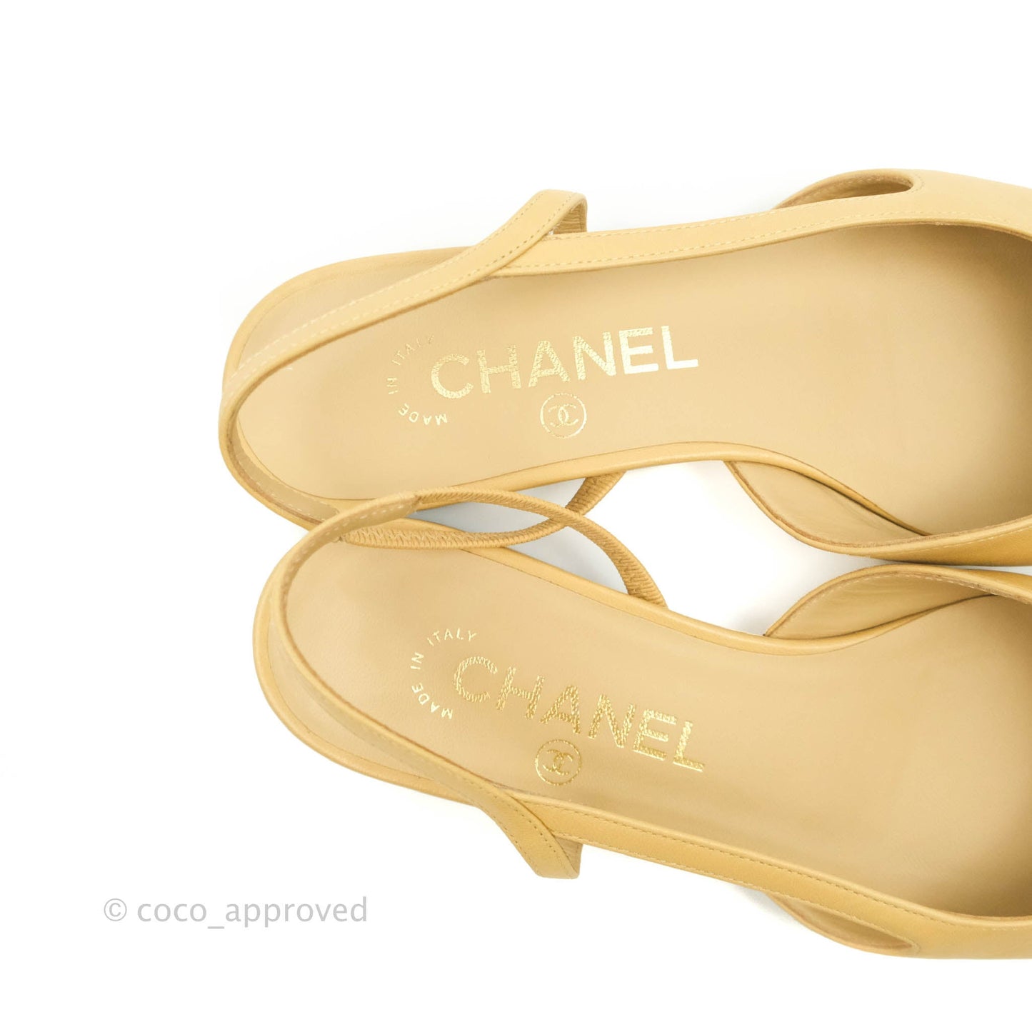 Chanel Classic Slingback Black and Beige Calfskin Size 36.5