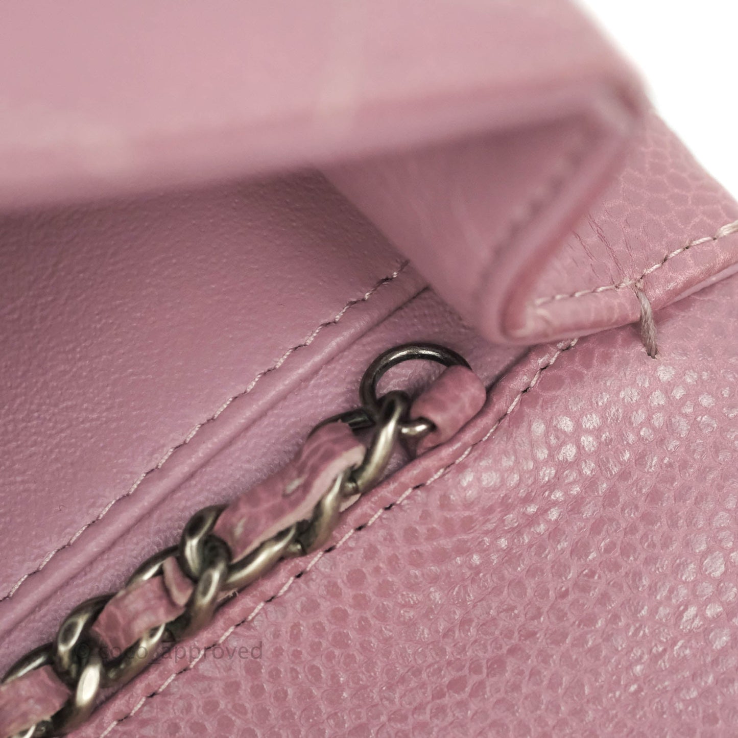 Chanel Quilted Clutch with Chain Pink Mauve Caviar Ruthenium Hardware