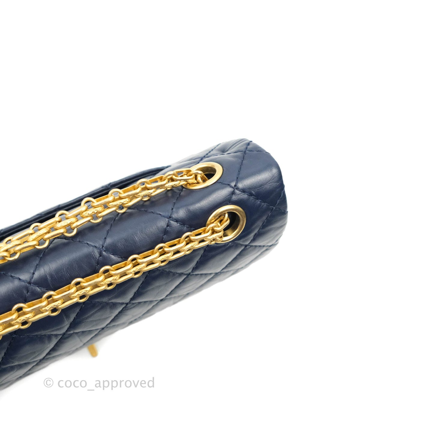 Chanel Reissue Quilted Navy Aged Calfskin Aged Gold Hardware 225