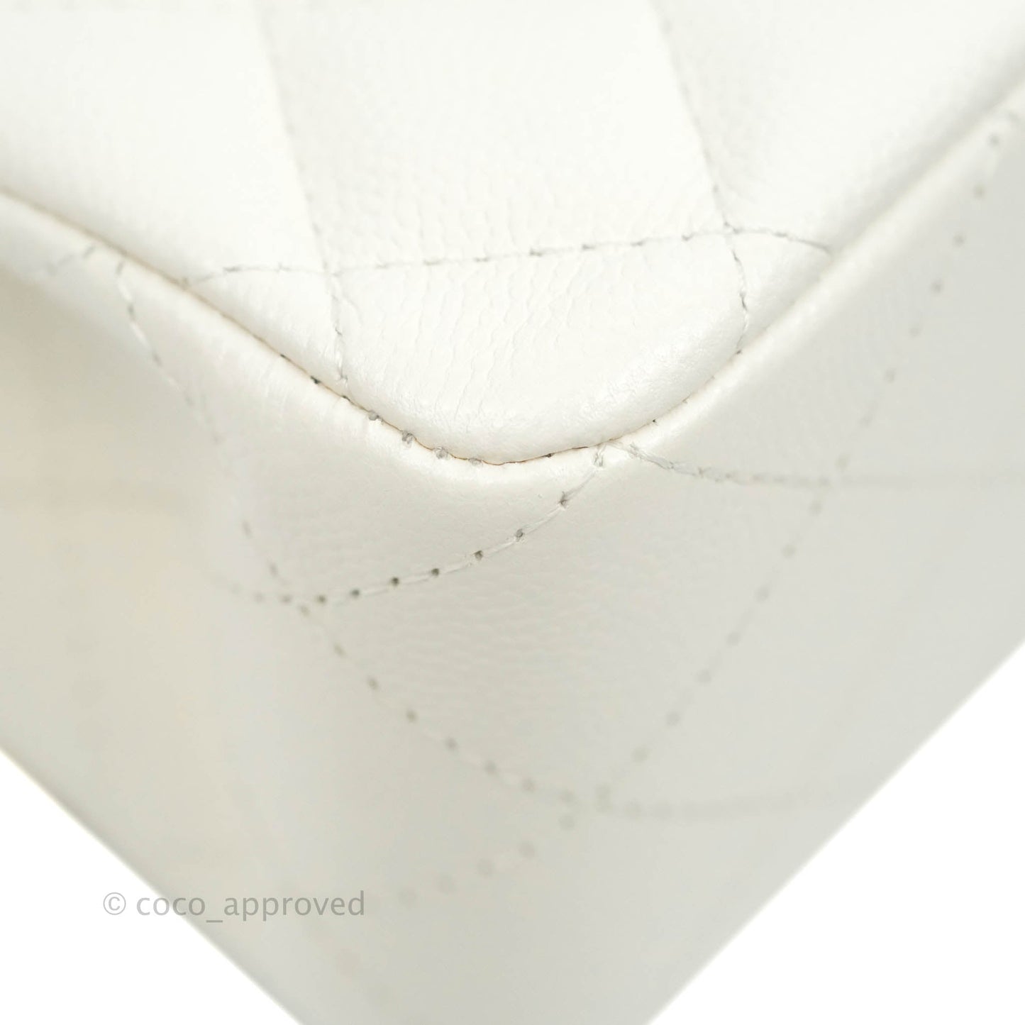 Chanel Classic Quilted Small S/M Flap White Caviar Gold Hardware
