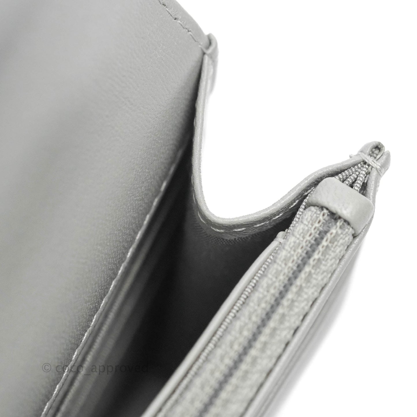 Chanel 19 Wallet on Chain WOC Grey Lambskin Mixed Hardware