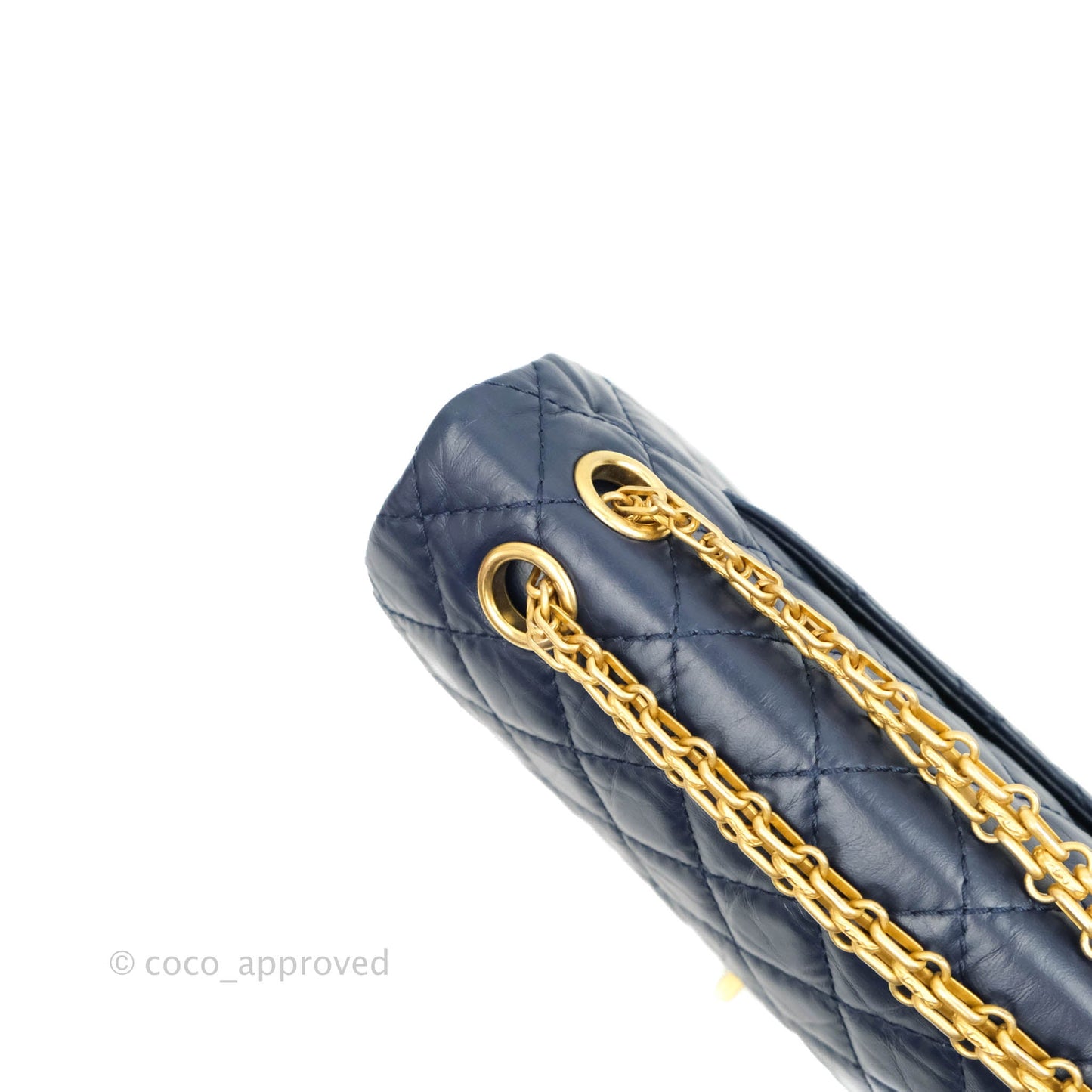 Chanel Reissue Quilted Navy Aged Calfskin Aged Gold Hardware 225