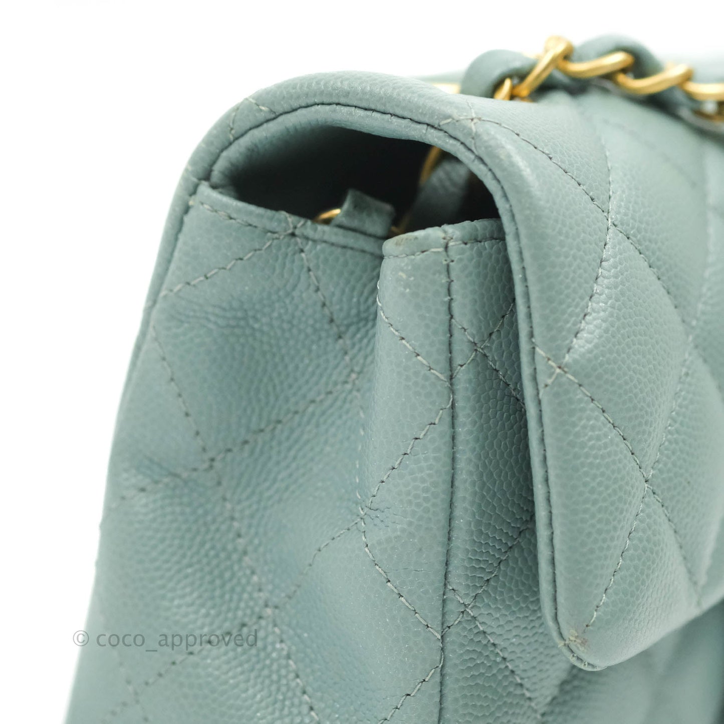 Chanel Quilted Mini Rectangular Flap Iridescent Blue Green Aged Gold Hardware