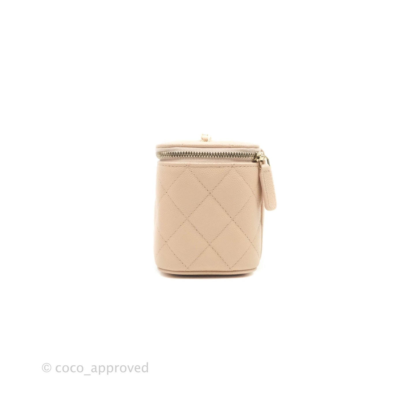 Chanel Classic Vanity Rectangular Light Beige Caviar Gold Hardware 22C