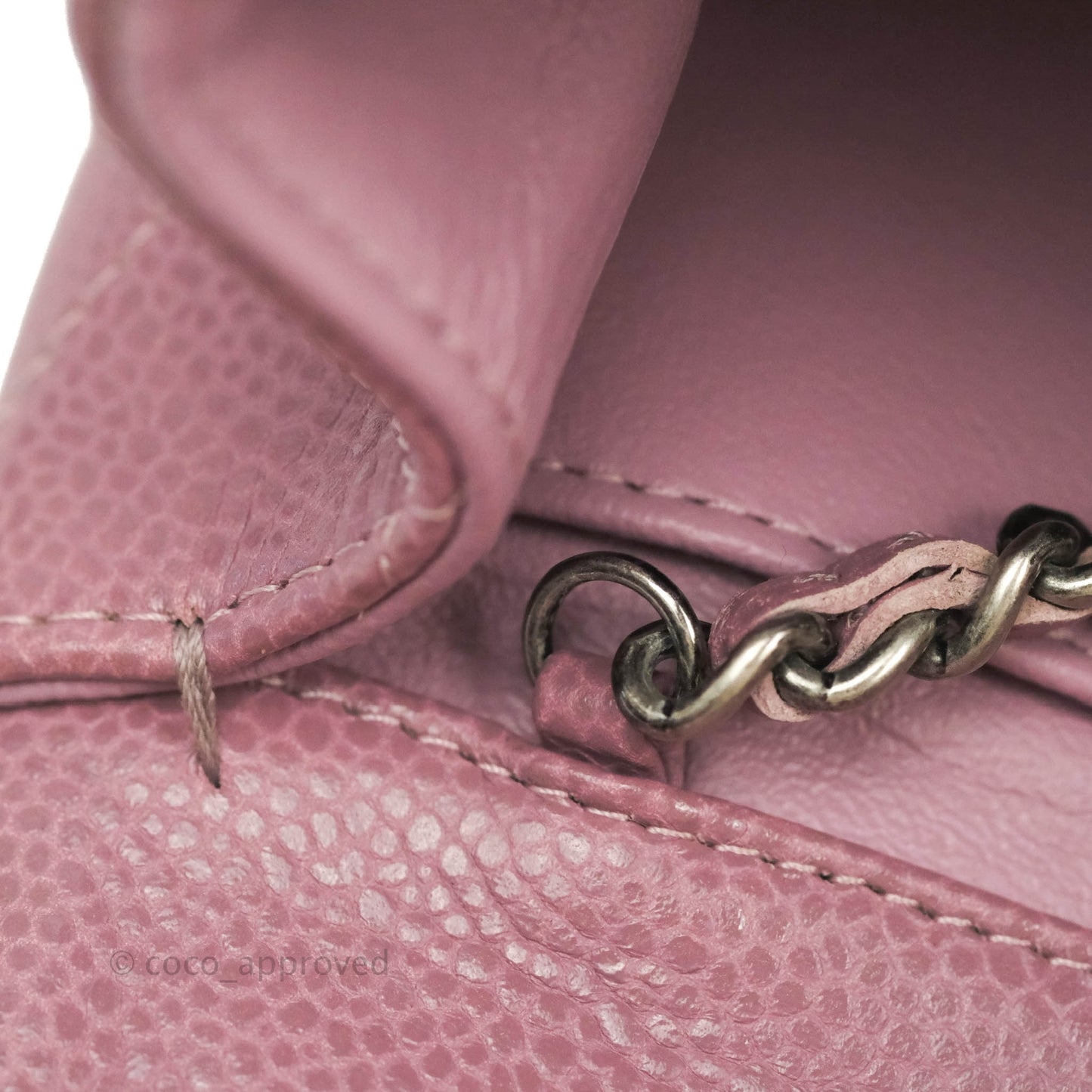 Chanel Quilted Clutch with Chain Pink Mauve Caviar Ruthenium Hardware