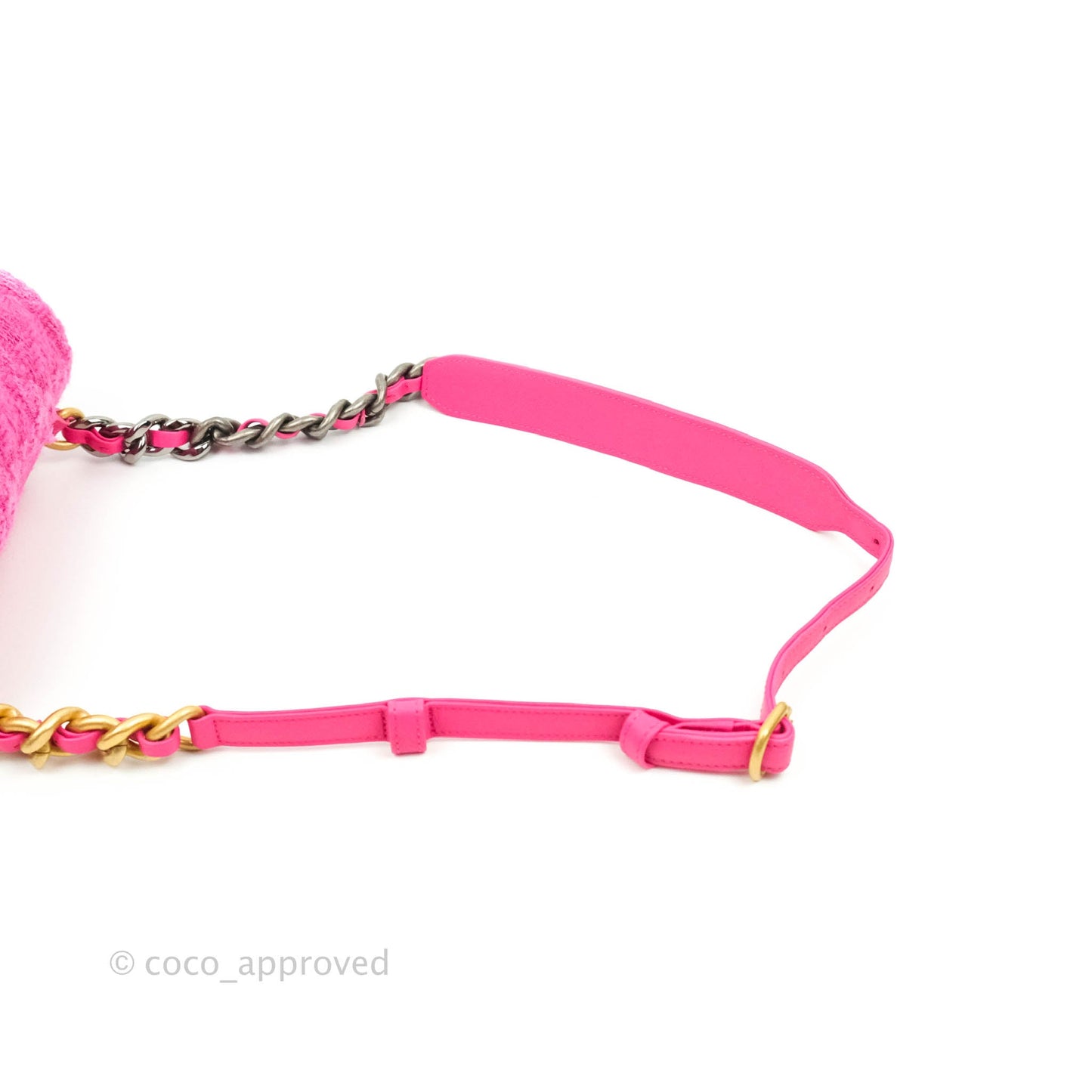 Chanel 19 Quilted Pink Tweed Waist Bag Mixed Hardware