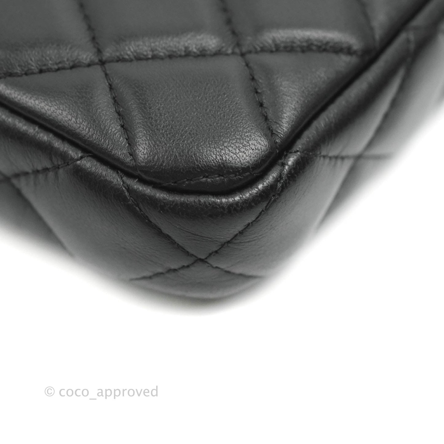 Chanel Classic Small Clutch With Chain Black Lambskin Silver Hardware