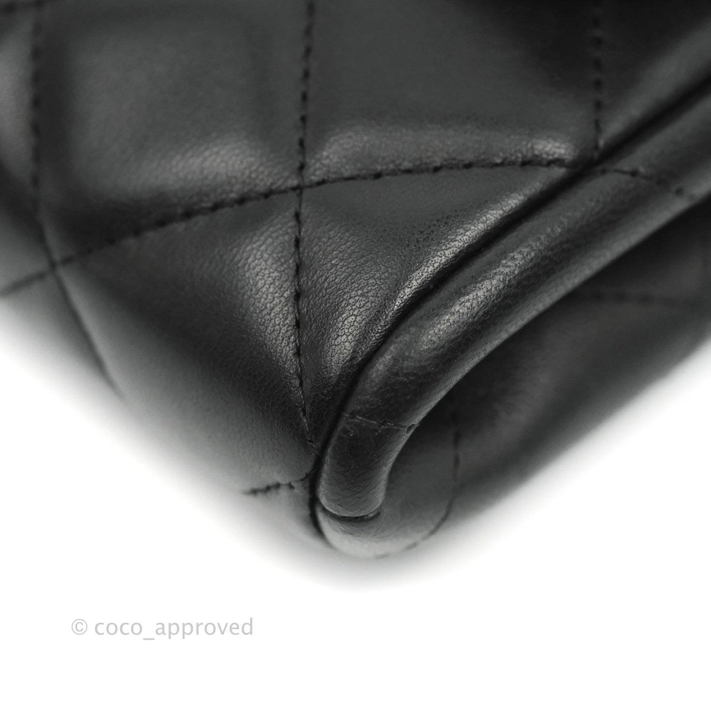 Chanel Quilted Clutch with Chain Black Lambskin Silver Hardware