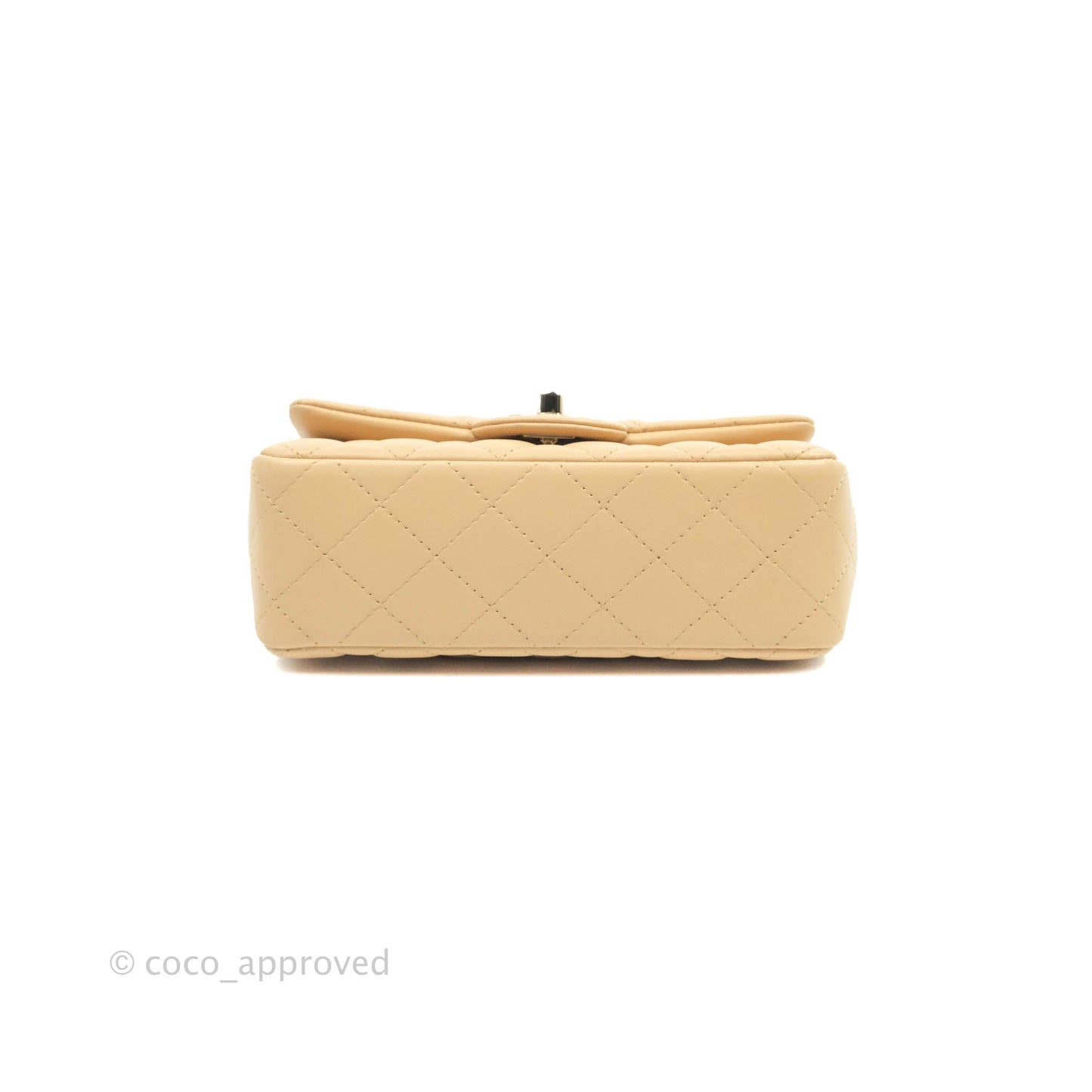 Chanel Classic Mini Rectangular Flap Beige Lambskin Gold Hardware 22C