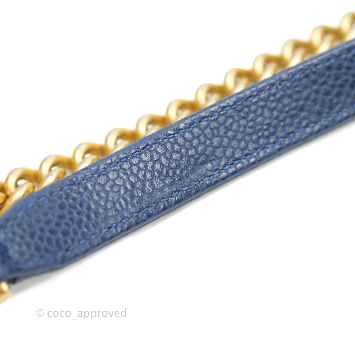 Chanel Mini Carry Around Flap Bag Blue Caviar Aged Gold Hardware