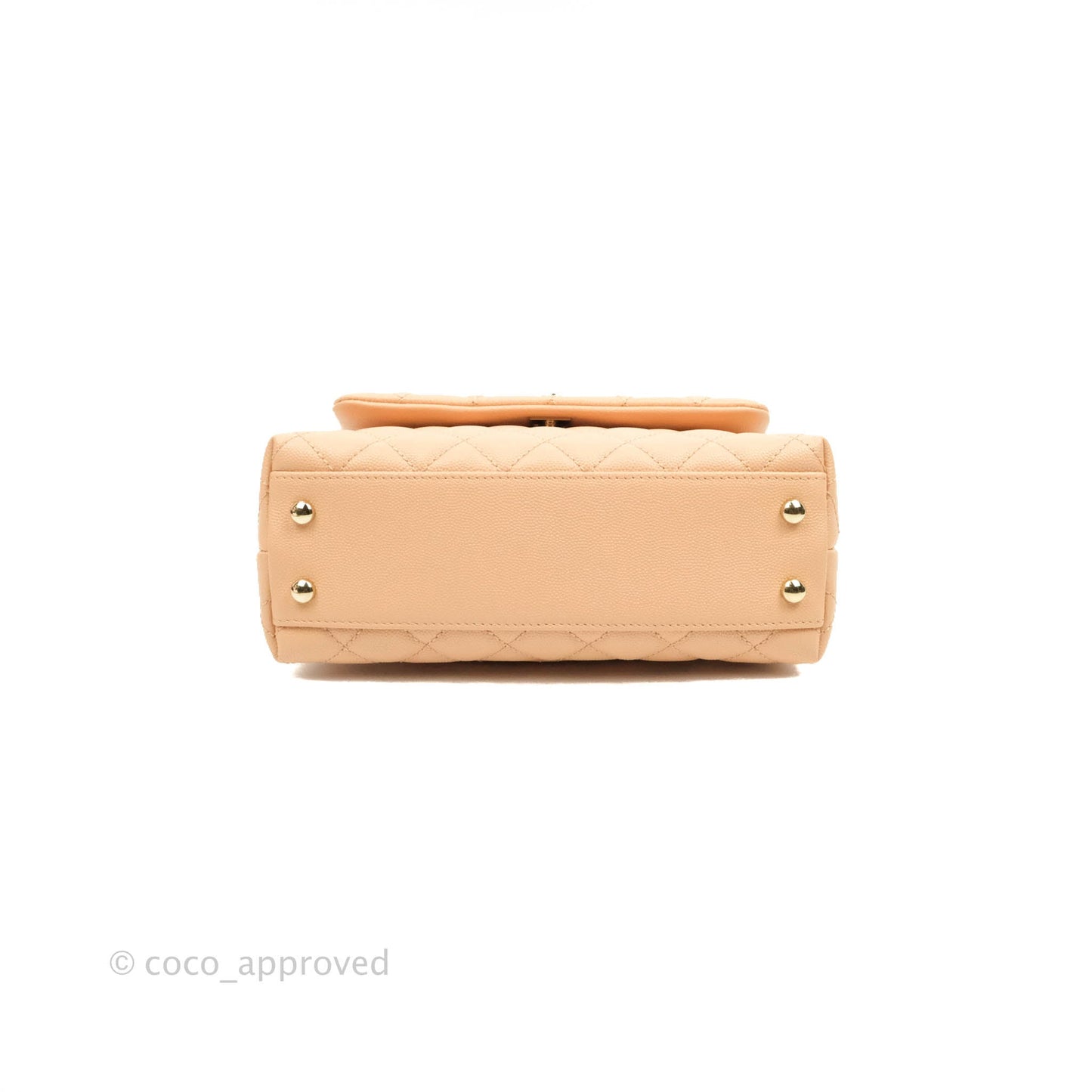 Chanel Mini Coco Handle Light Beige Pink Caviar Gold Hardware