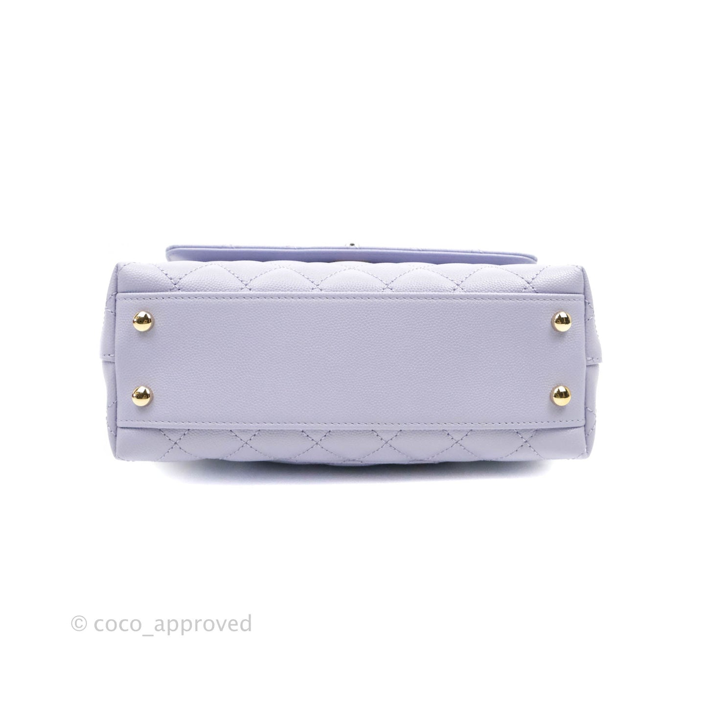 Chanel Mini (Small) Coco Handle Quilted Purple Lilac Caviar Gold Hardware 21K