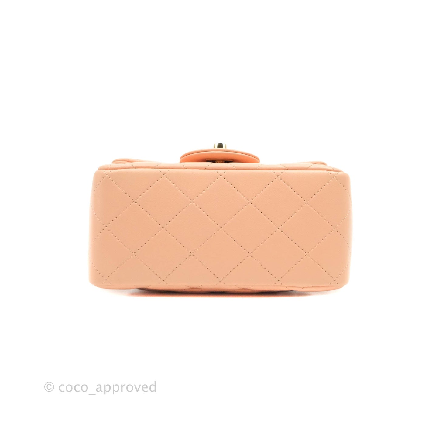 Chanel Quilted Mini Square Light Beige Pink Lambskin Gold Hardware