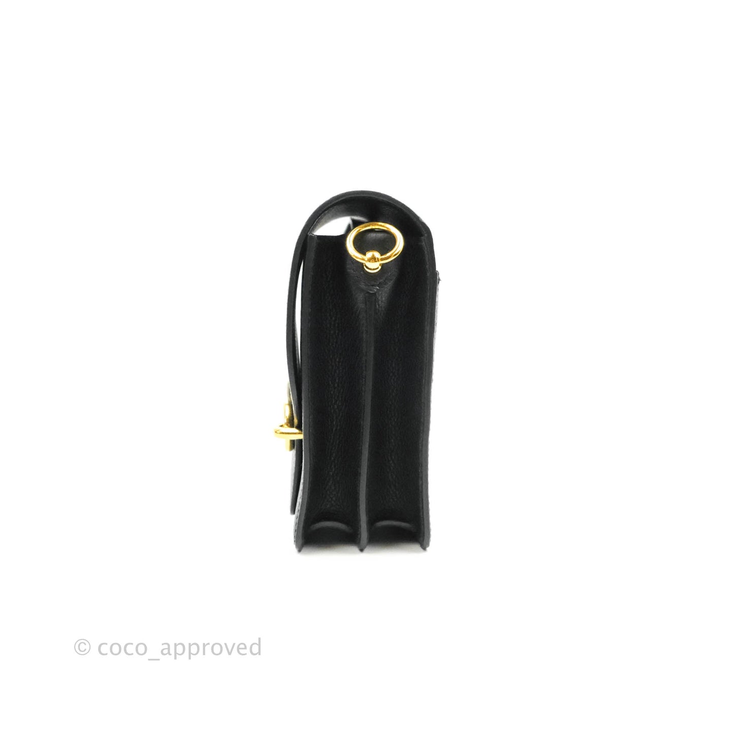 Hermès Roulis Mini 18 Black Clemence Gold Hardware