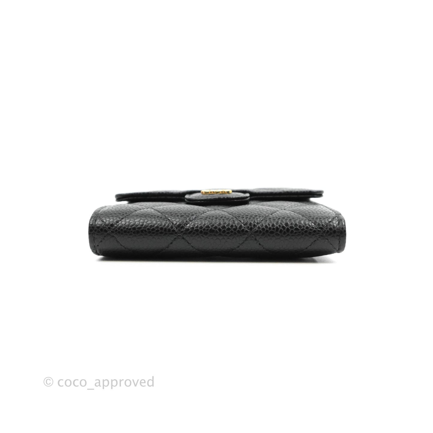 Chanel Classic Flap Wallet Black Caviar Gold Hardware