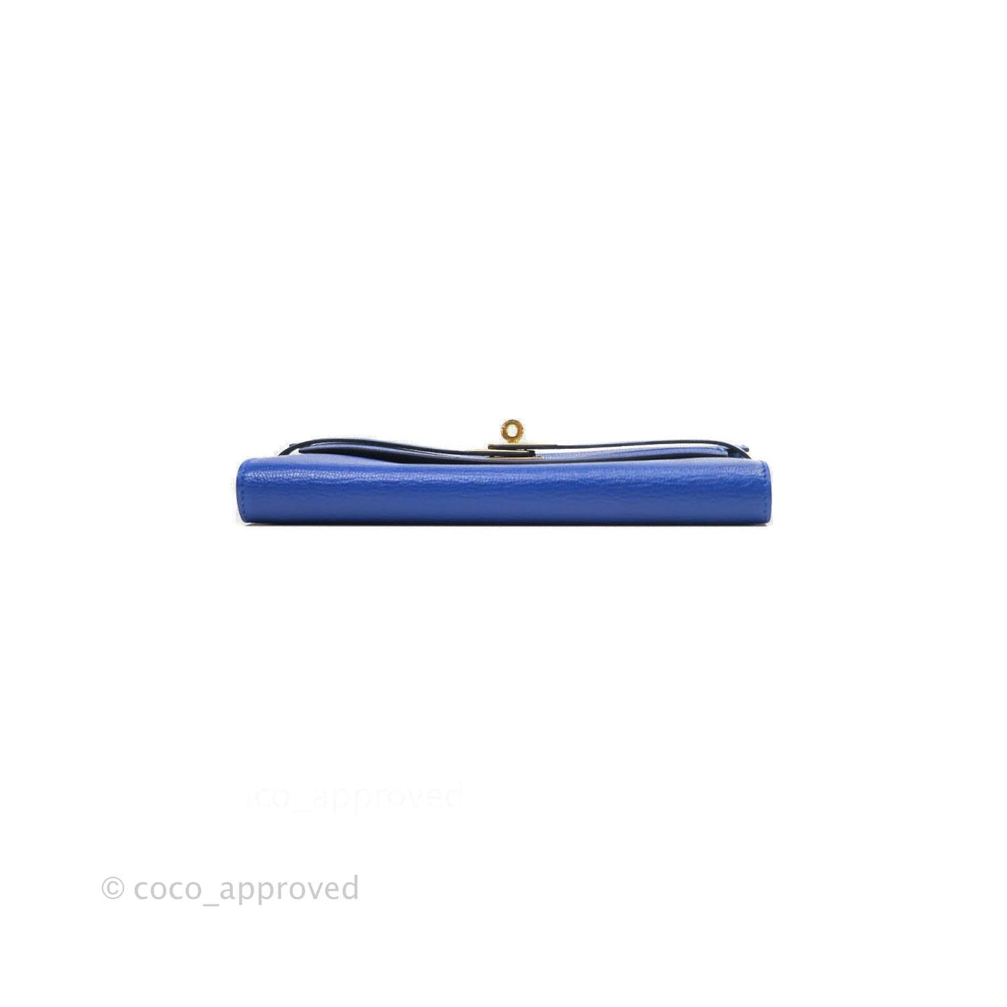 Hermès Kelly Wallet Chevre Mysore Bleu Electrique Gold Hardware