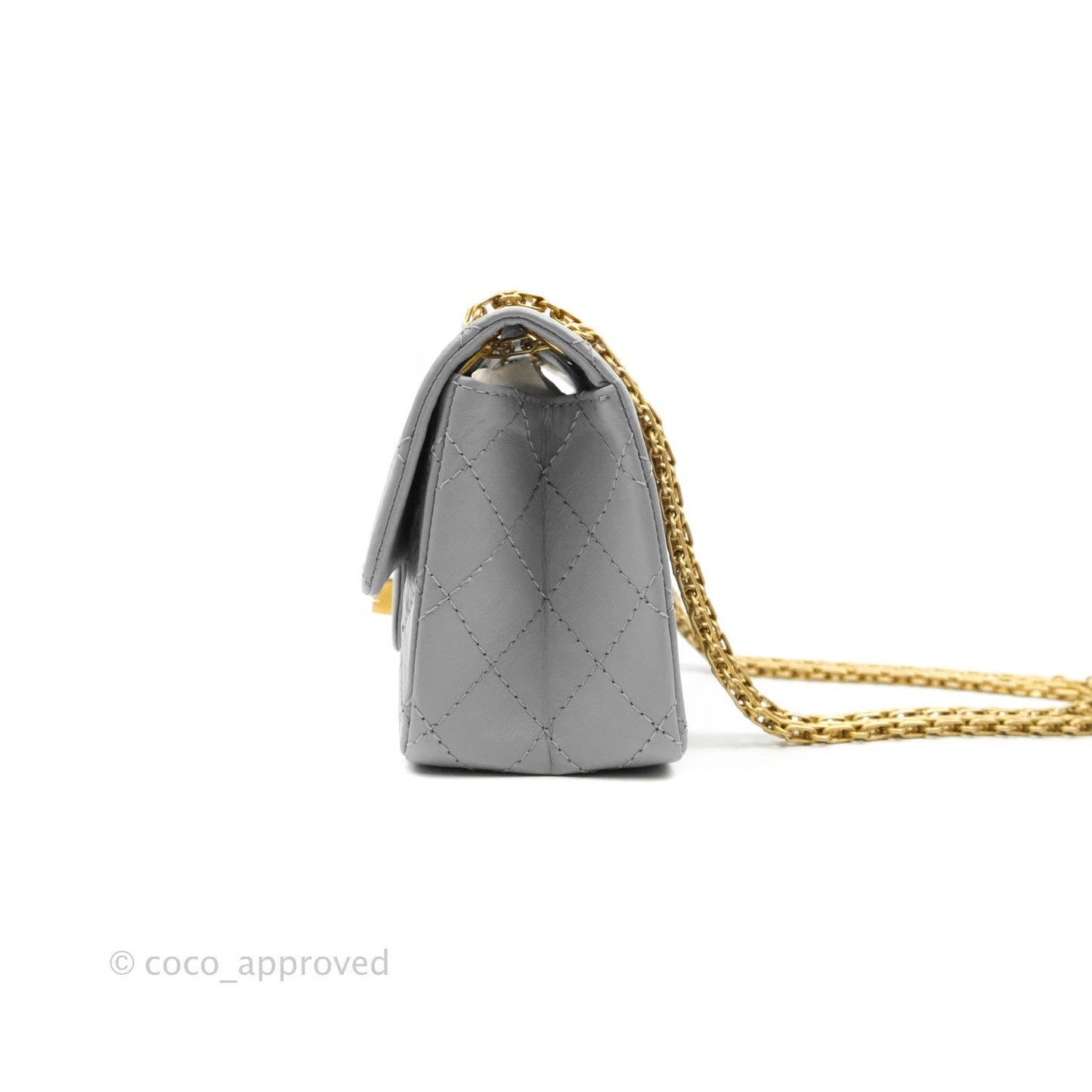 Chanel Mini Reissue 224 Grey Aged Calfskin Aged Gold Hardware