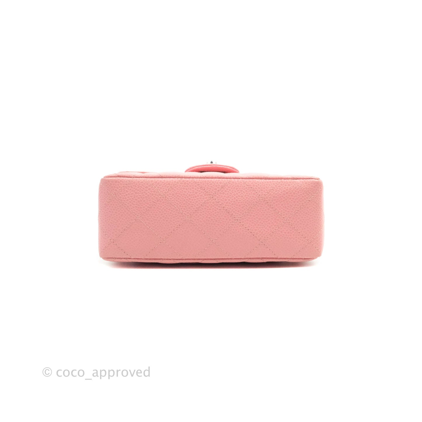 Chanel Quilted Vintage Mini Square Flap Pink Caviar Silver Hardware