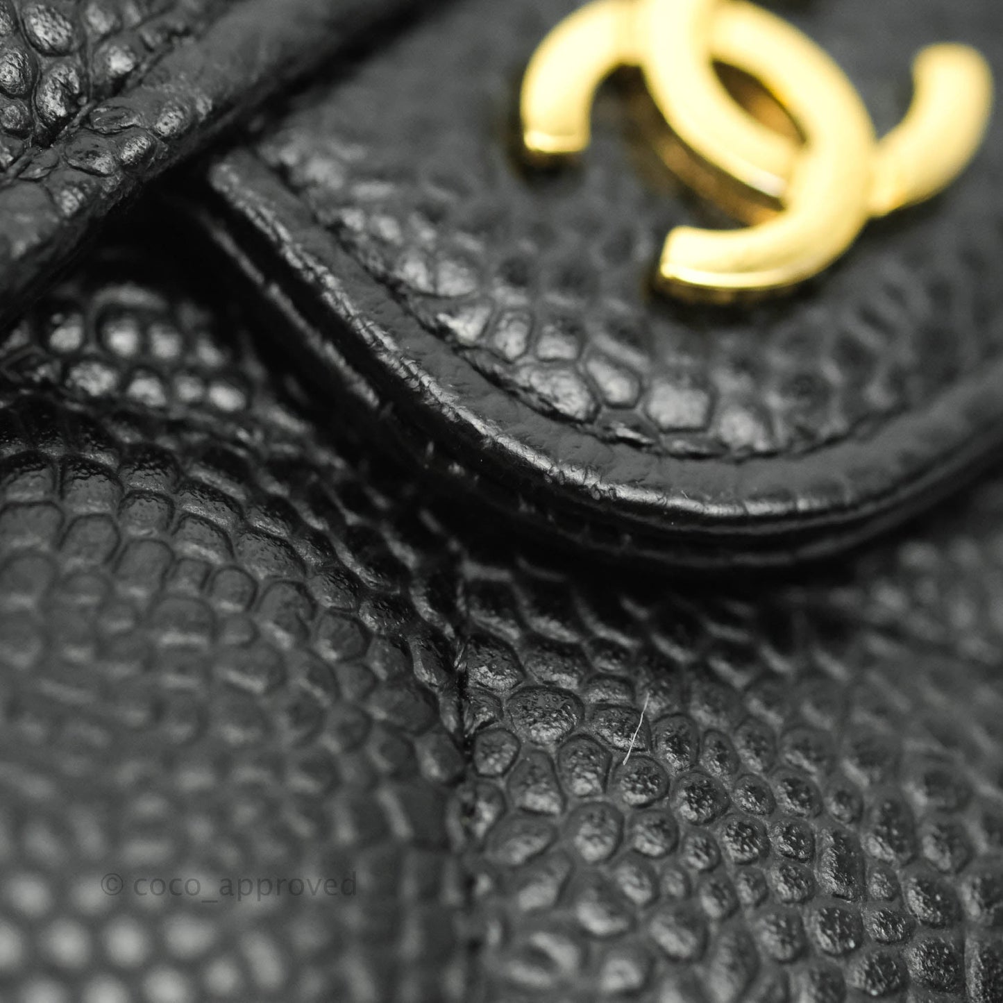 Chanel Classic Short Flap Wallet Black Caviar Gold Hardware