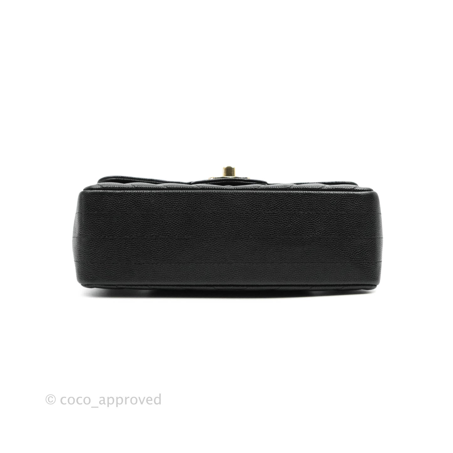 Chanel Chevron Mini Rectangular Flap Black Caviar Gold Hardware 18B