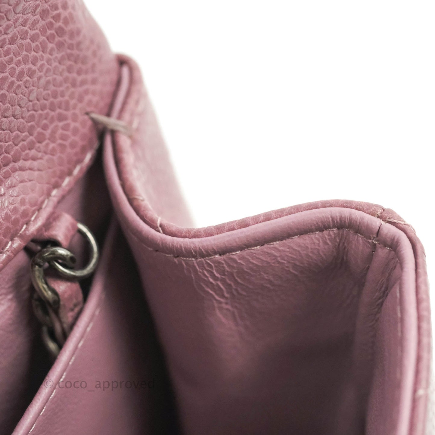 Chanel Quilted Clutch with Chain Pink Mauve Caviar Ruthenium Hardware