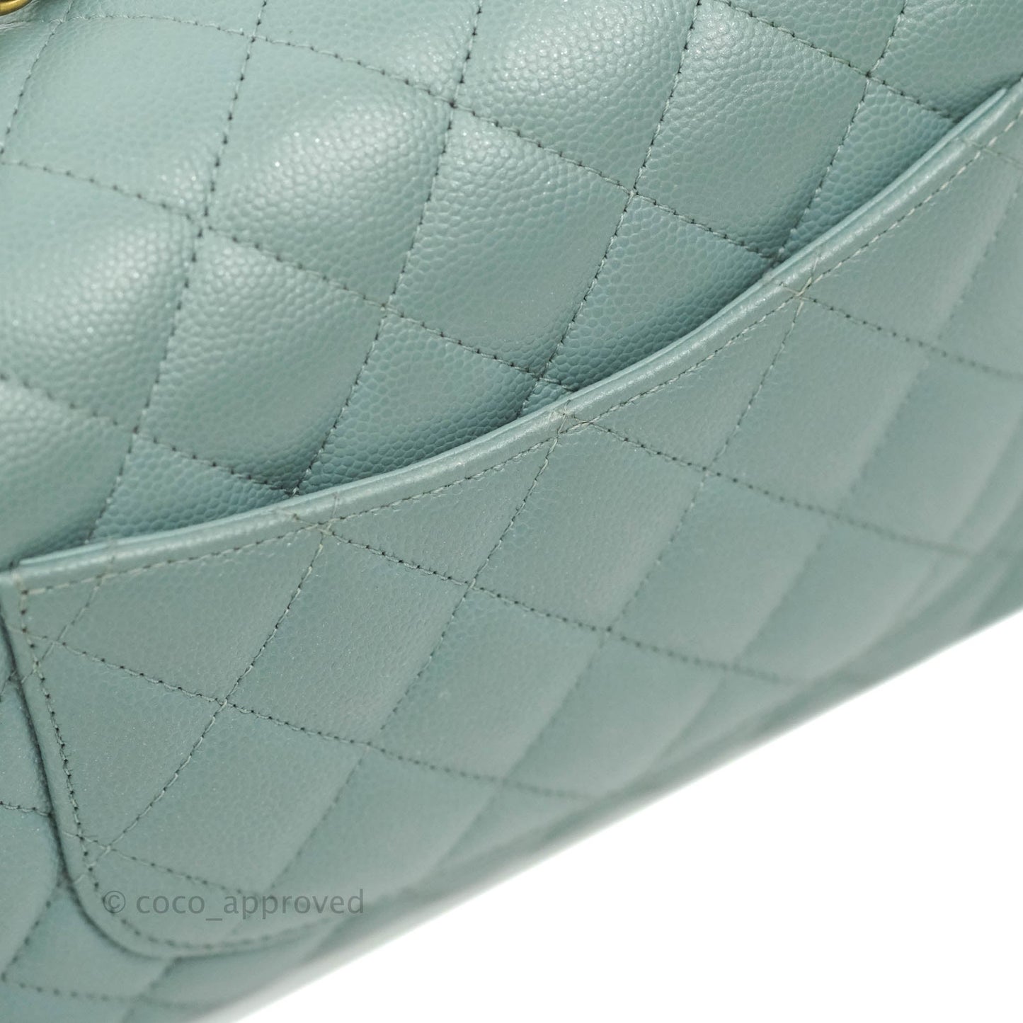 Chanel Quilted Mini Rectangular Flap Iridescent Blue Green Aged Gold Hardware