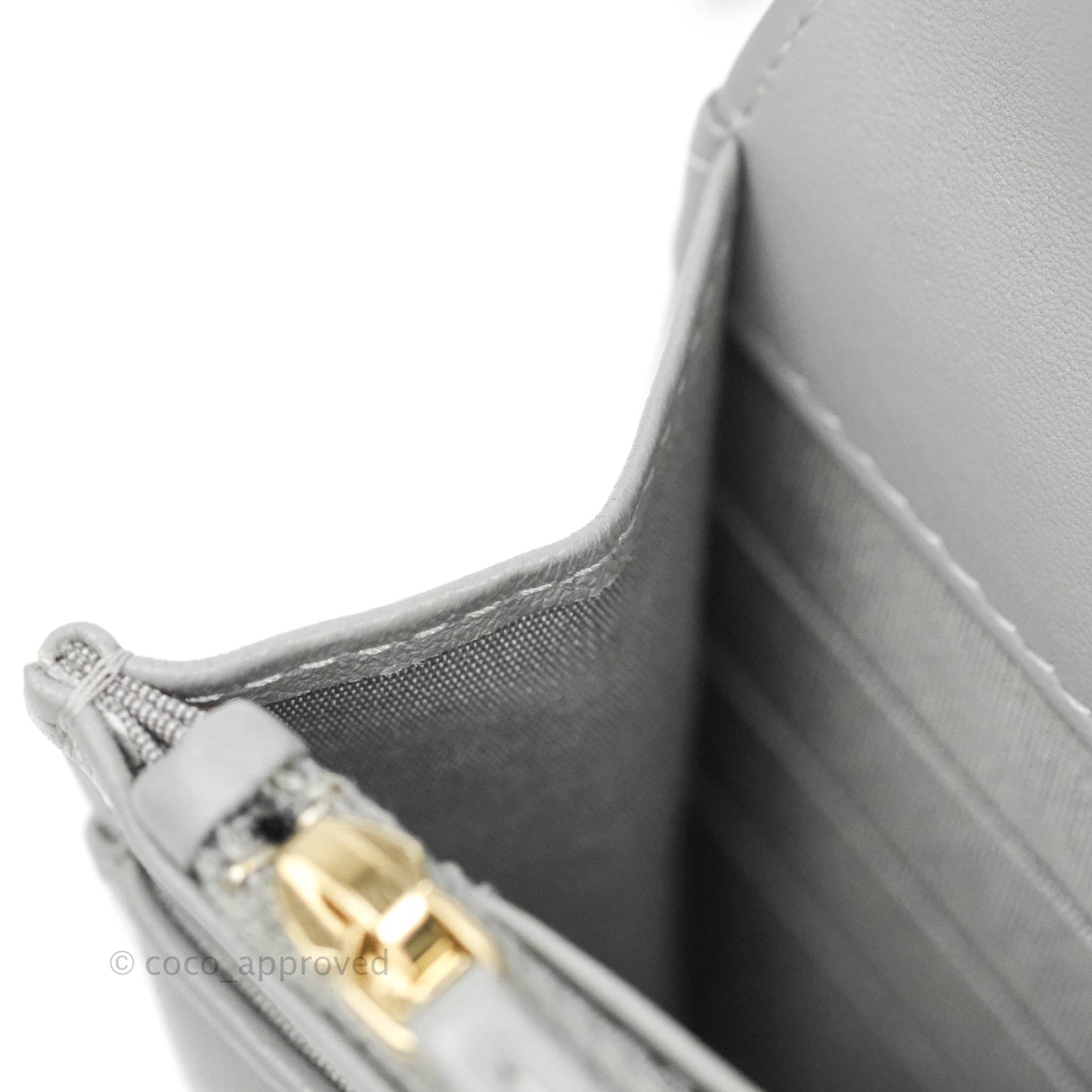Chanel 19 Wallet on Chain WOC Grey Lambskin Mixed Hardware