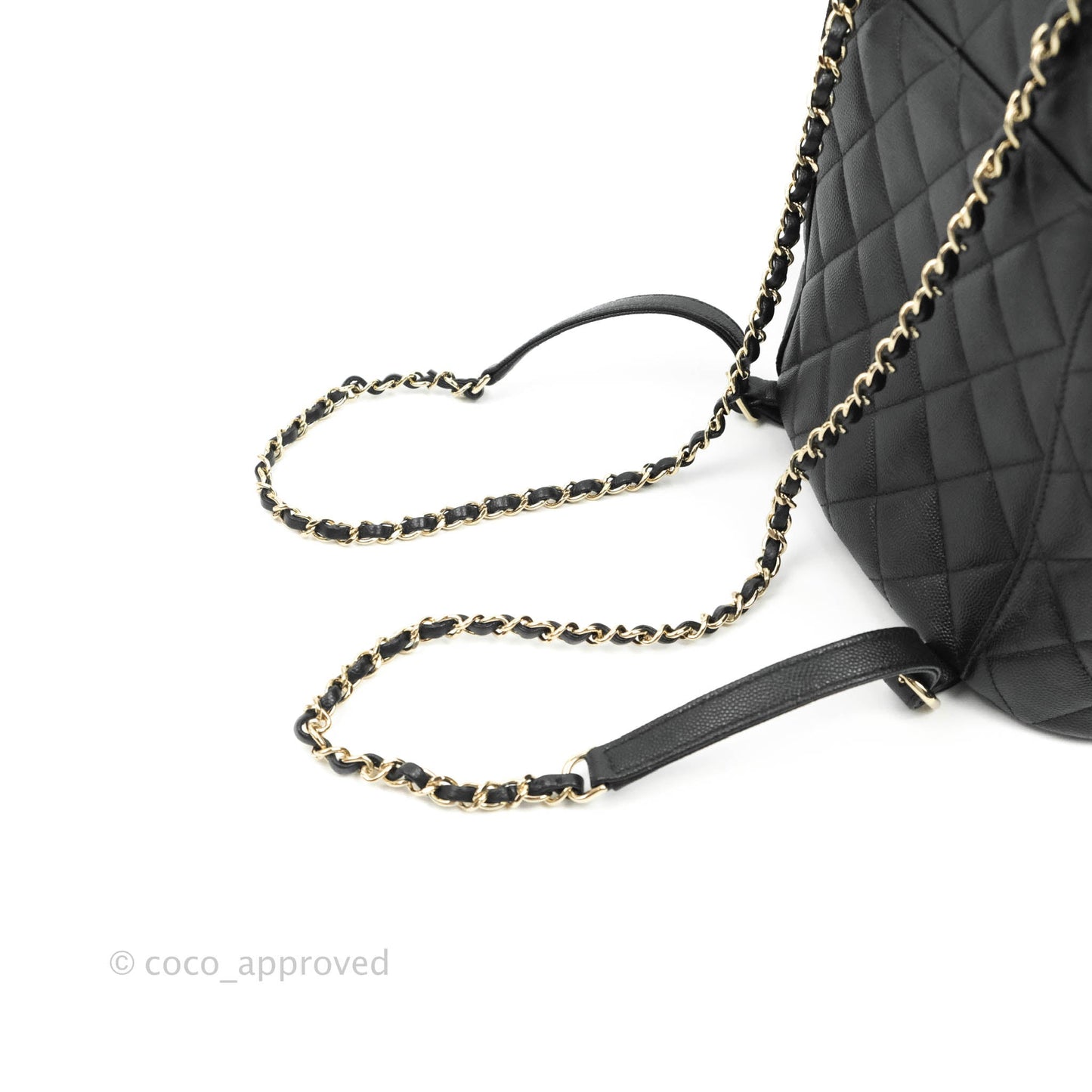 Chanel Quilted Black Caviar Duma Backpack Bag Gold Hardware 20C