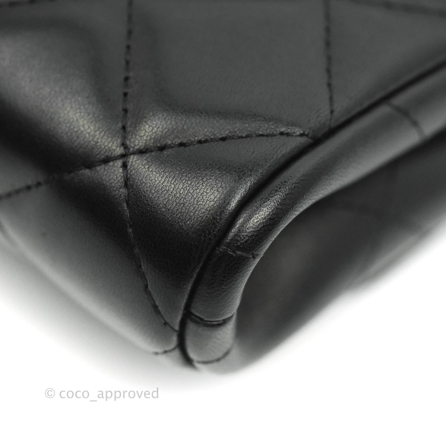 Chanel Quilted Clutch with Chain Black Lambskin Silver Hardware