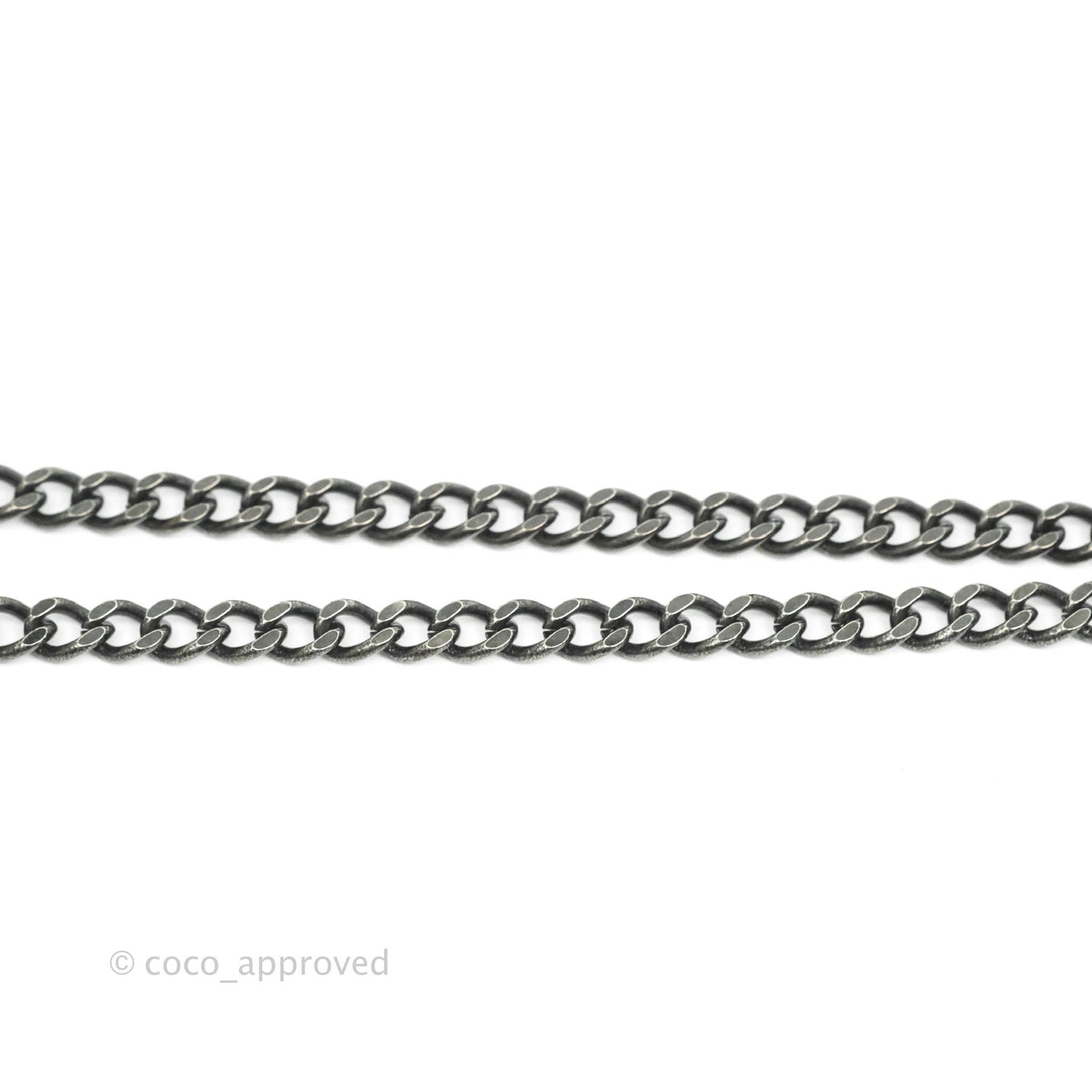Chanel Aged Gold CC Plate Ruthenium Necklace 21P