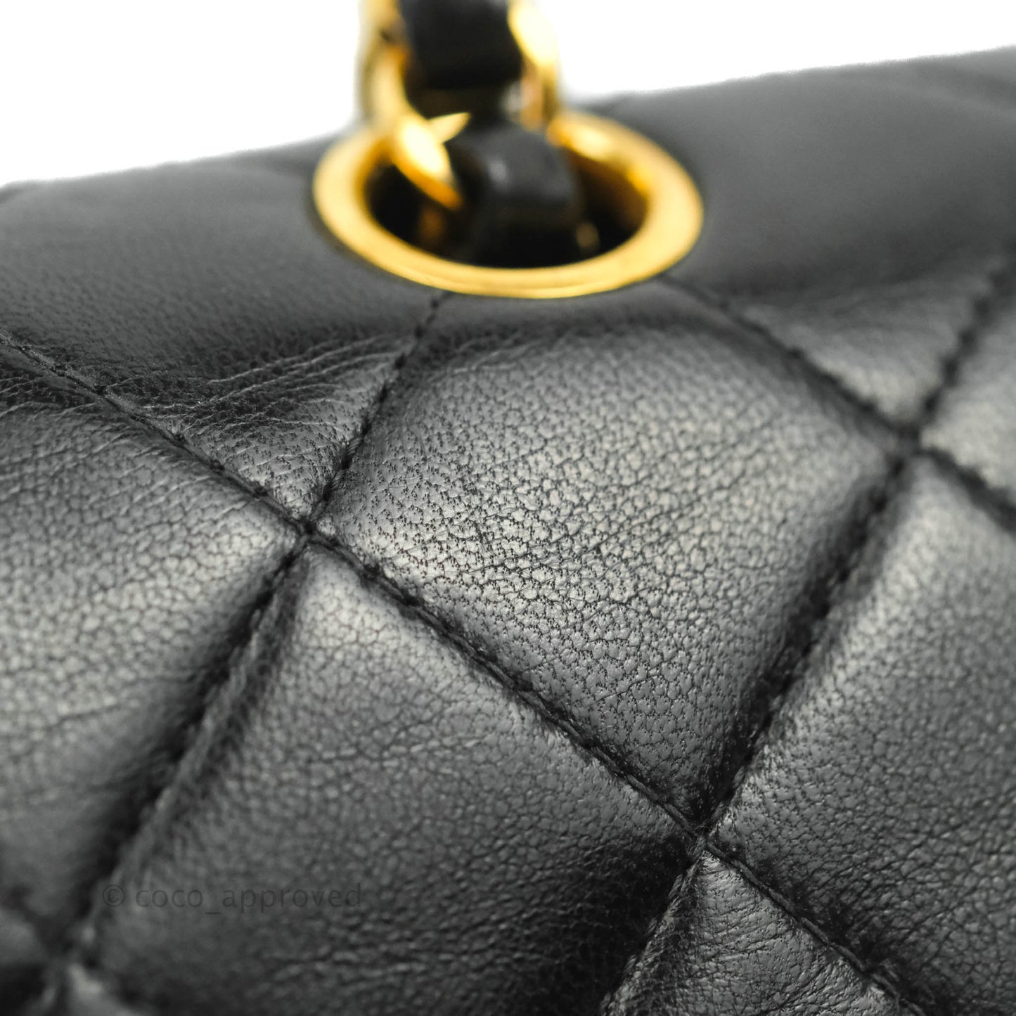 Chanel Vintage Classic M/L Medium Double Flap Black Lambskin 24K Gold Hardware
