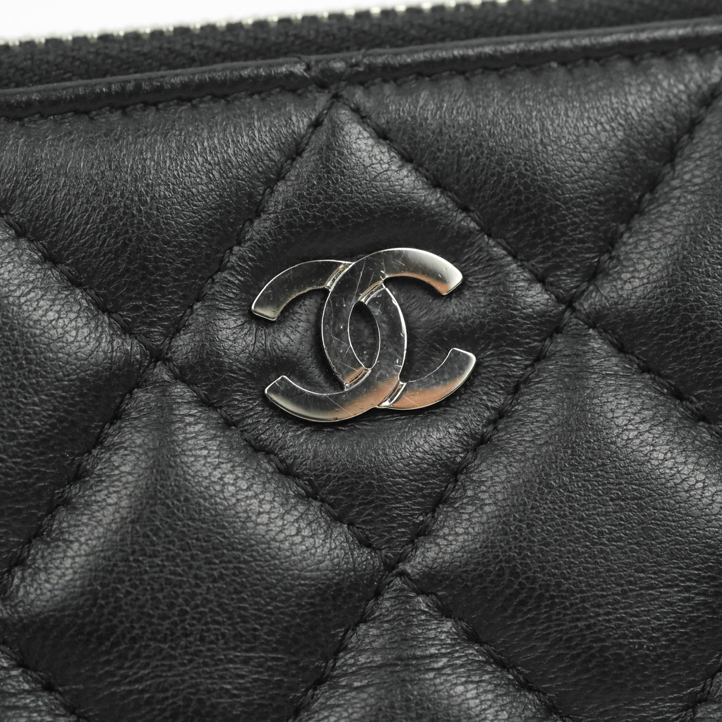 Chanel Classic Small Clutch With Chain Black Lambskin Silver Hardware