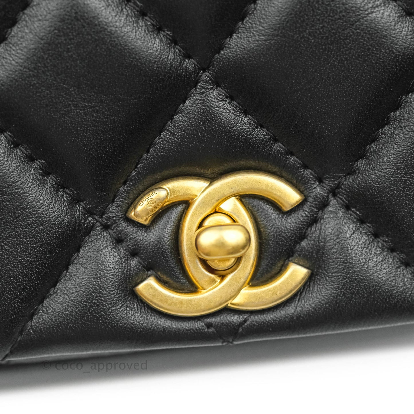 Chanel Clutch with Chain Black Calfskin Aged Gold Hardware