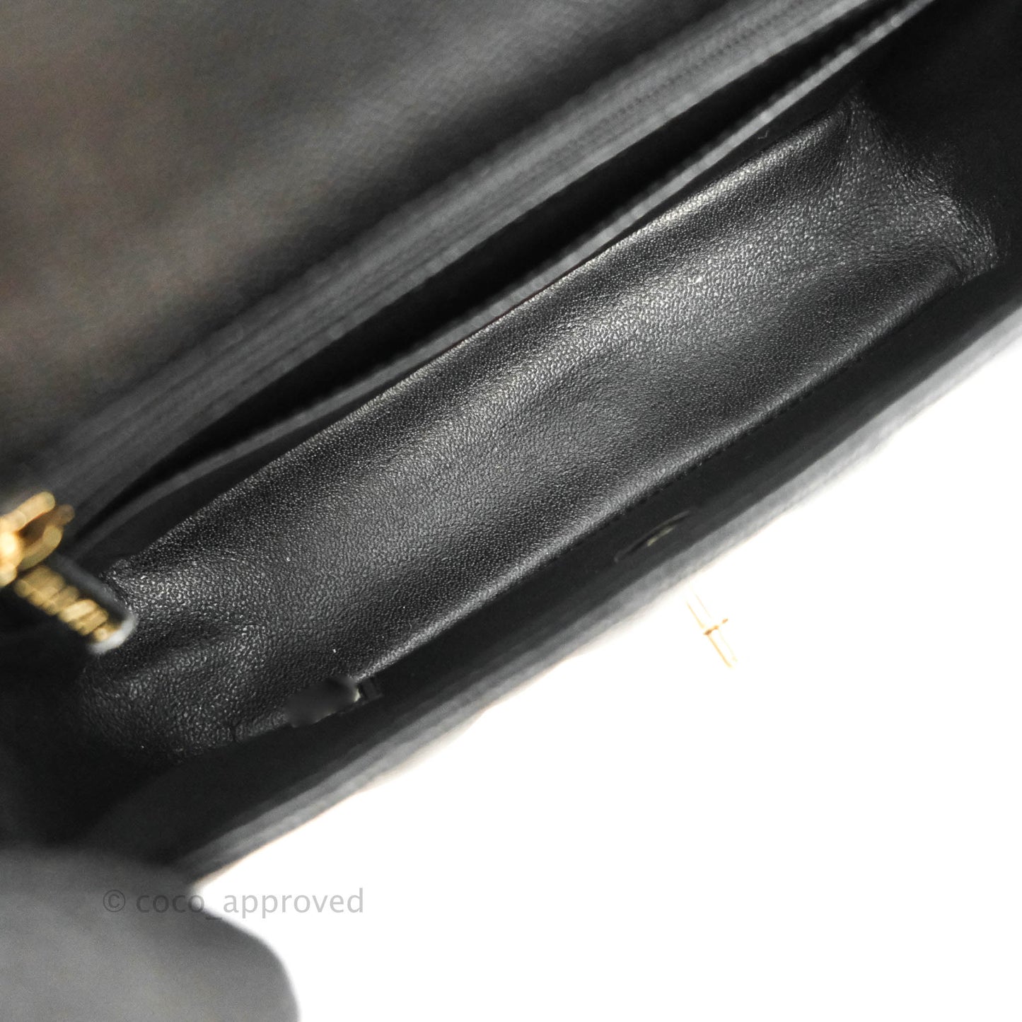 Chanel Quilted Mini Rectangular Flap Black Caviar Gold Hardware 18B