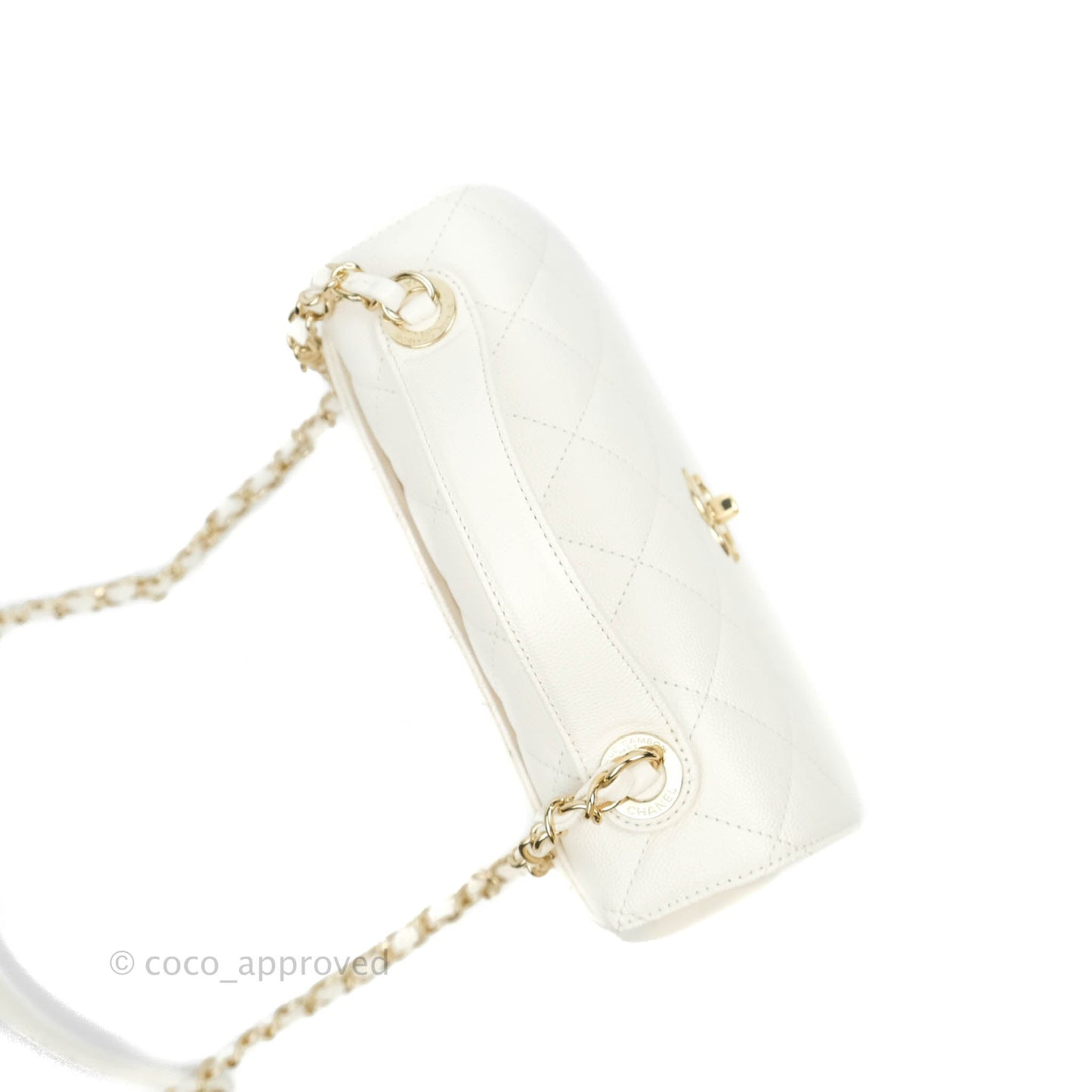 Chanel Quilted Medium Business Affinity Flap White Caviar Gold Hardware
