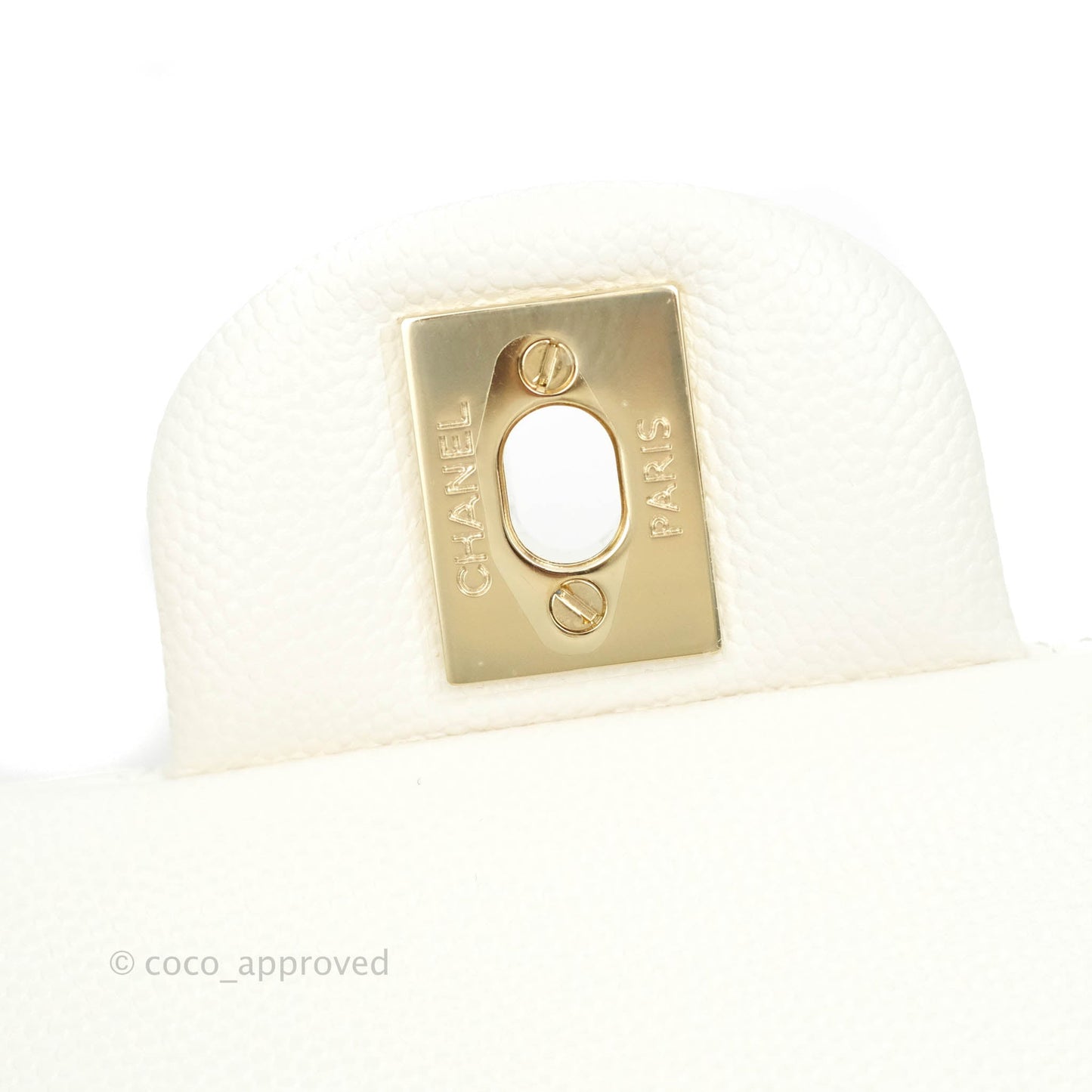 Chanel Classic Quilted Small S/M Flap White Caviar Gold Hardware
